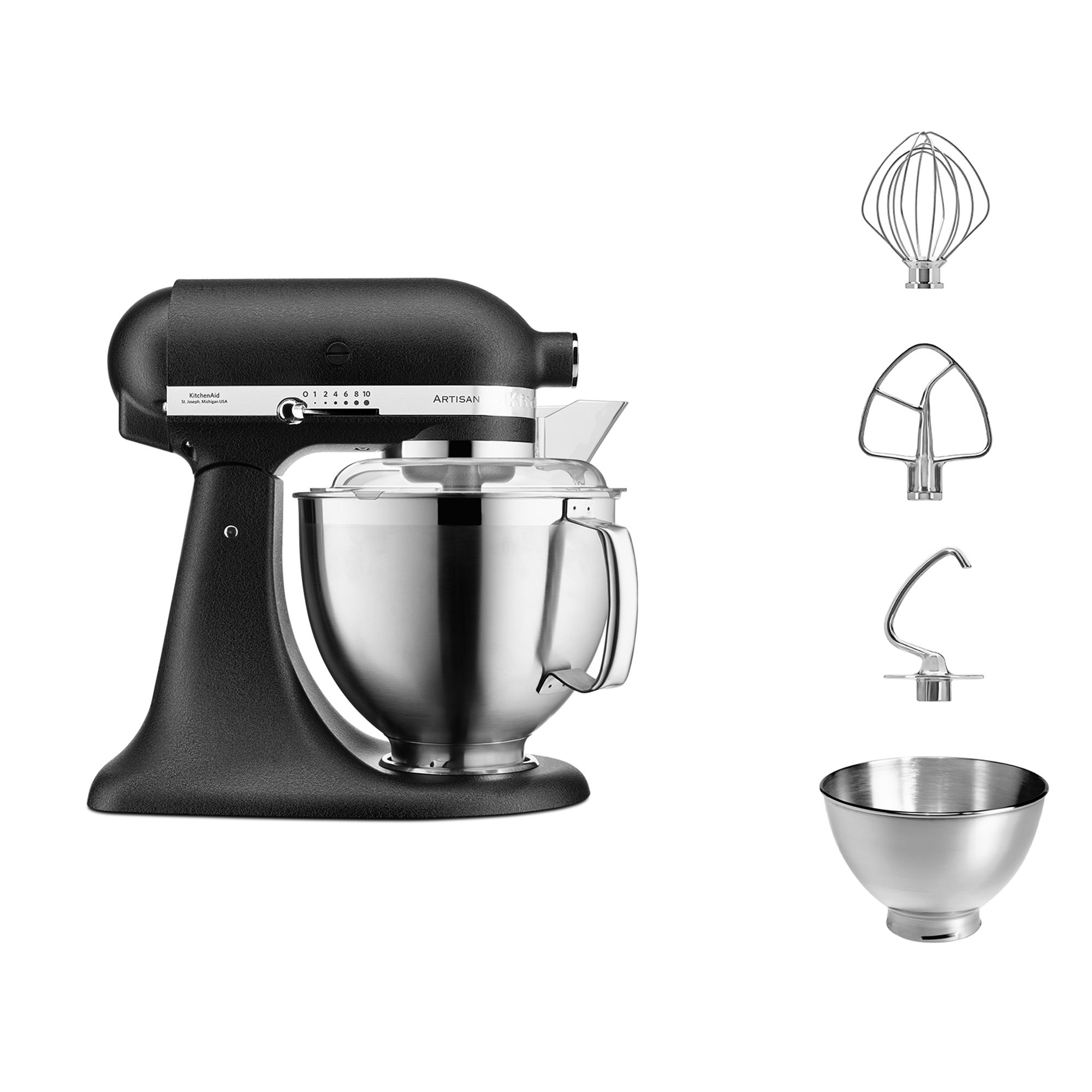 KITCHENAID® 5KSM185PS Artisan Premium 4,8L Küchenmaschine Edelstahlwerkzeuge