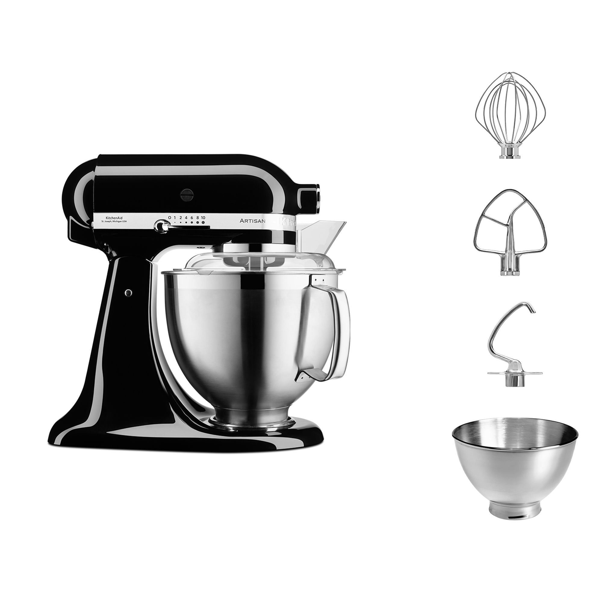 KITCHENAID® 5KSM185PS Artisan Premium 4,8L Küchenmaschine Edelstahlwerkzeuge
