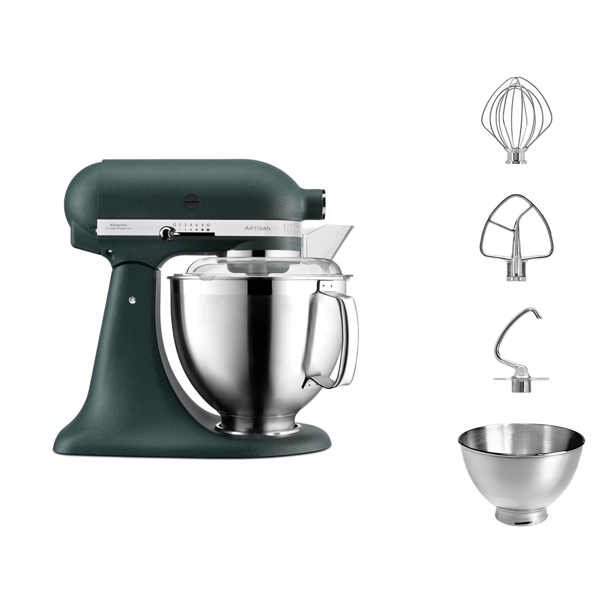 KITCHENAID® 5KSM185PS Artisan Premium 4,8L Küchenmaschine Edelstahlwerkzeuge