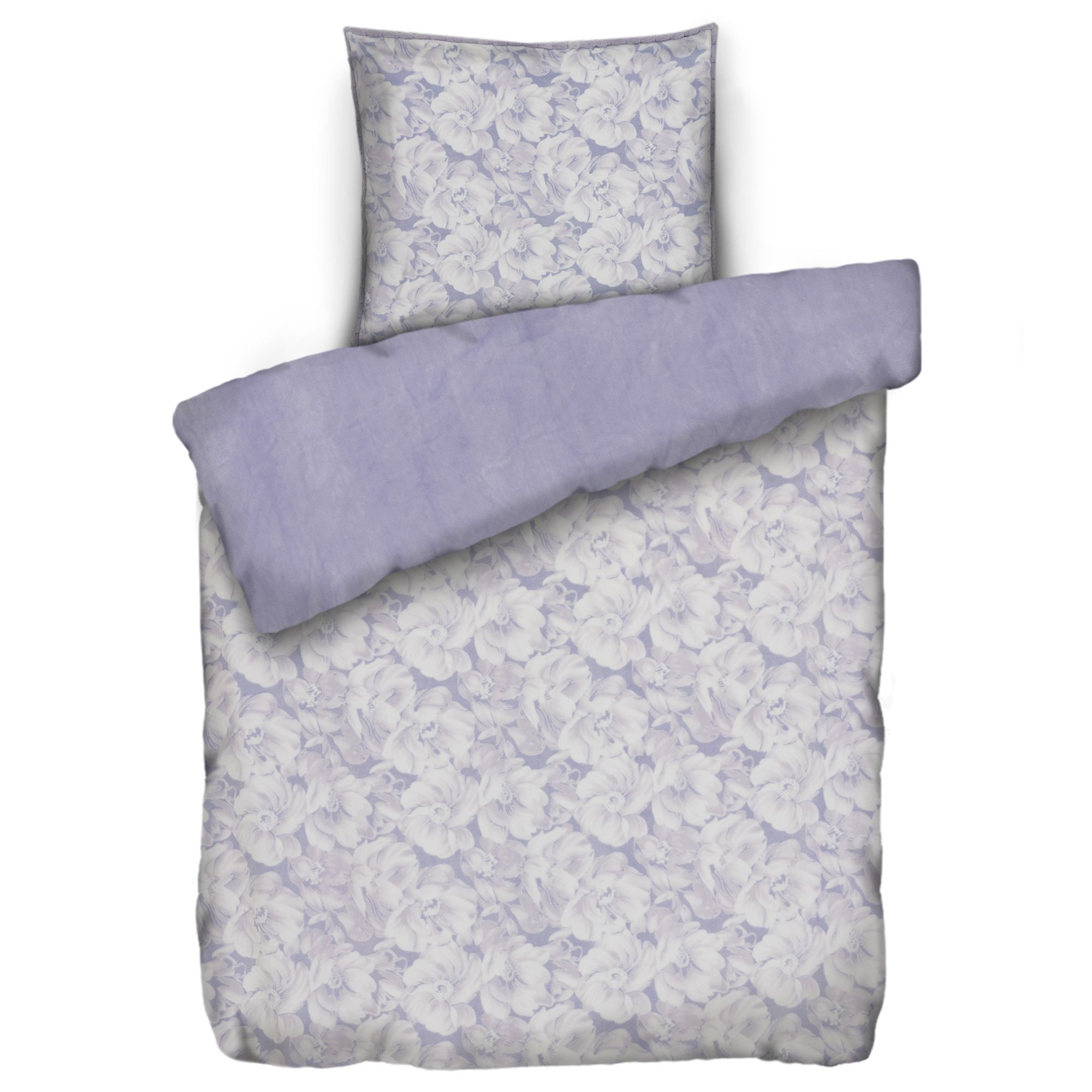 MONT CHALET Wendebettwäsche 3D-Blumen Mikrofaser Chinchilla Einzelbett, 2tlg.