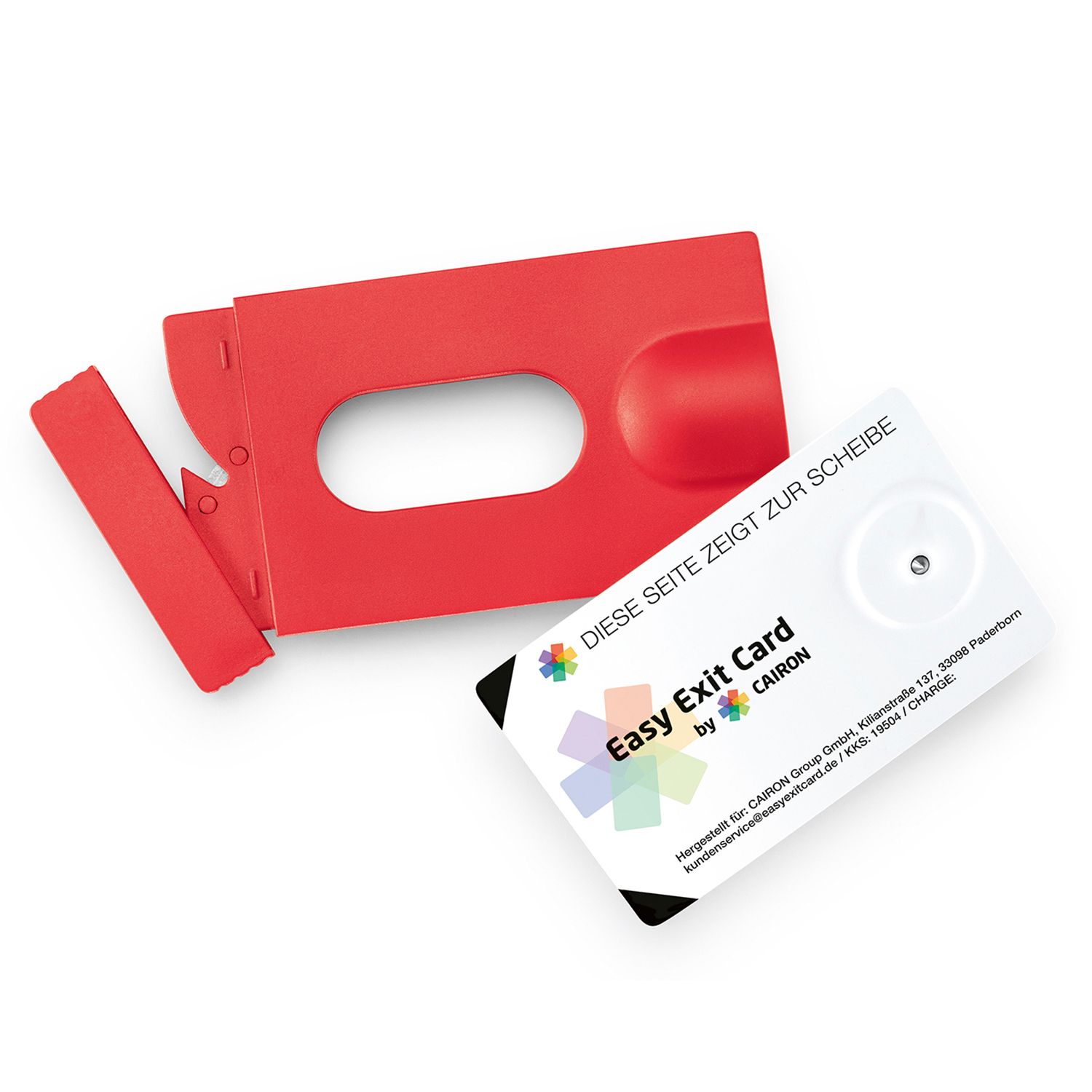 EASY EXIT CARD 2in1 Nothammer & Gurtschneider im Kartenformat 2 Stück