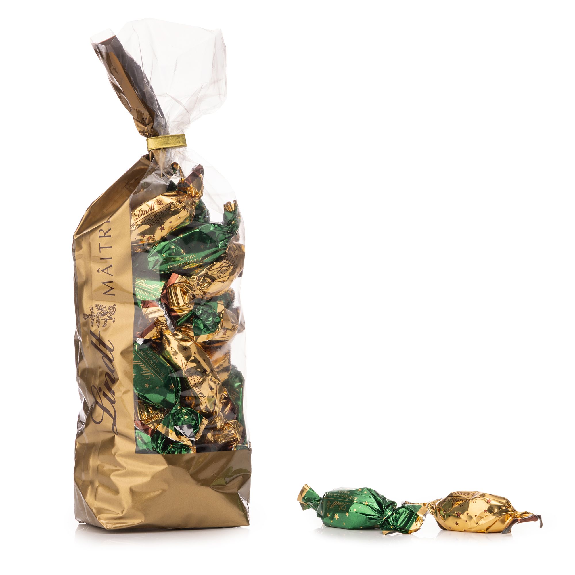 LINDT Blätterkrokant Zapfen gefüllte Schokolade exklusiv bei QVC Inhalt 652g, 35 Stk.