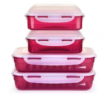 LocknLock 4 Frischhaltedosen mit Pyramidenboden & 2x hohen Deckeln 2x1,7L und 2x2,4L
