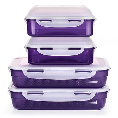 LocknLock 4 Frischhaltedosen mit Pyramidenboden & 2x hohen Deckeln 2x1,7L und 2x2,4L