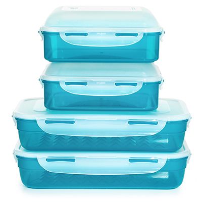 LocknLock 4 Frischhaltedosen mit Pyramidenboden & 2x hohen Deckeln 2x1,7L und 2x2,4L