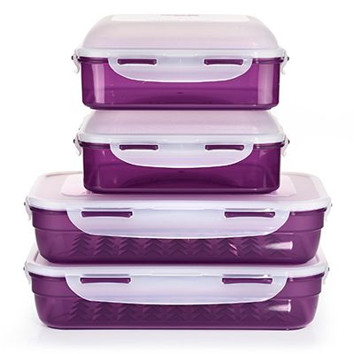 LocknLock 4 Frischhaltedosen mit Pyramidenboden & 2x hohen Deckeln 2x1,7L und 2x2,4L