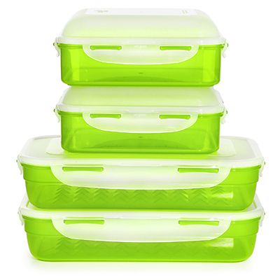 LocknLock 4 Frischhaltedosen mit Pyramidenboden & 2x hohen Deckeln 2x1,7L und 2x2,4L