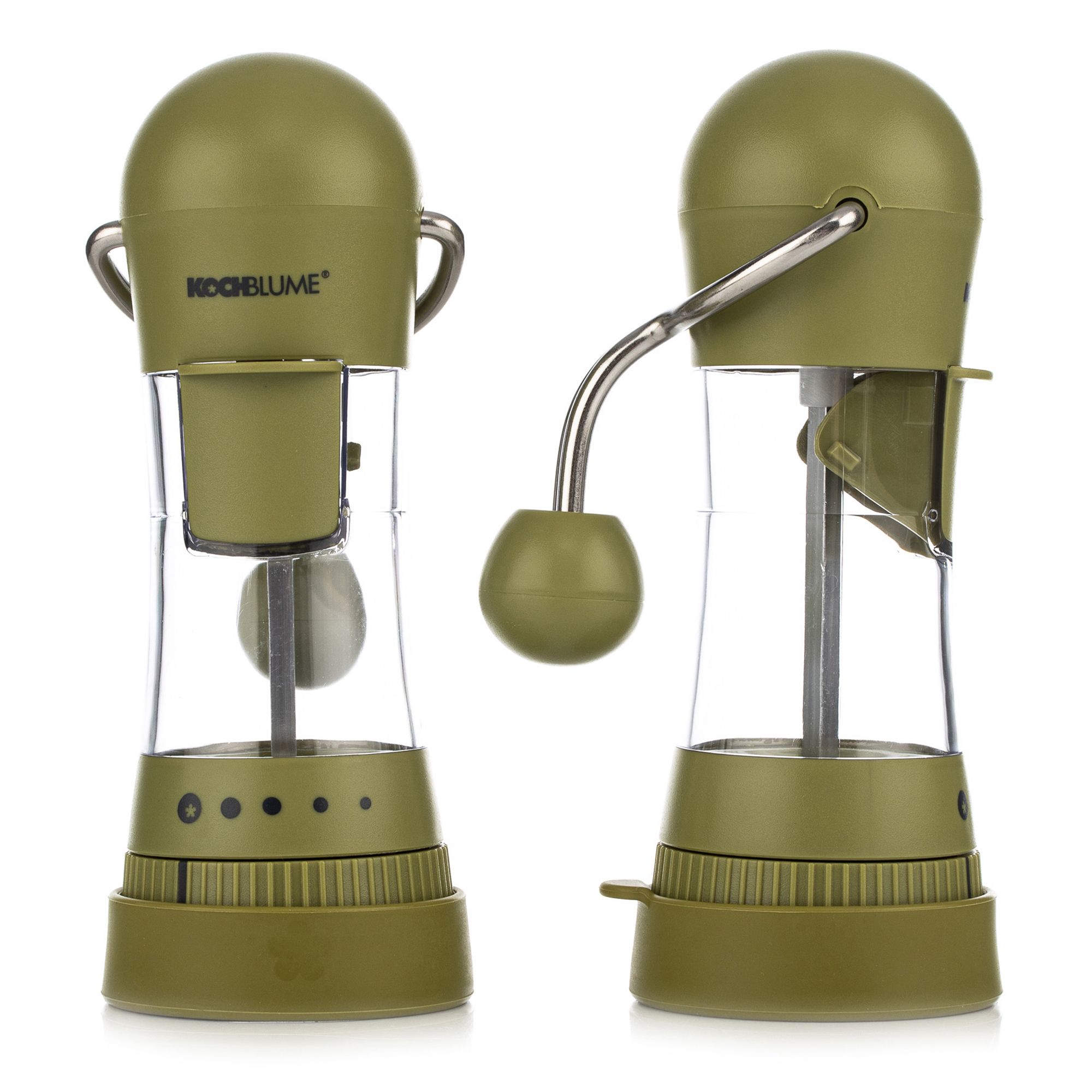 KOCHBLUME® Gewürzmühlen inkl. Auffangkappe 5 verstellbare Mahlgrade, 2 Stück