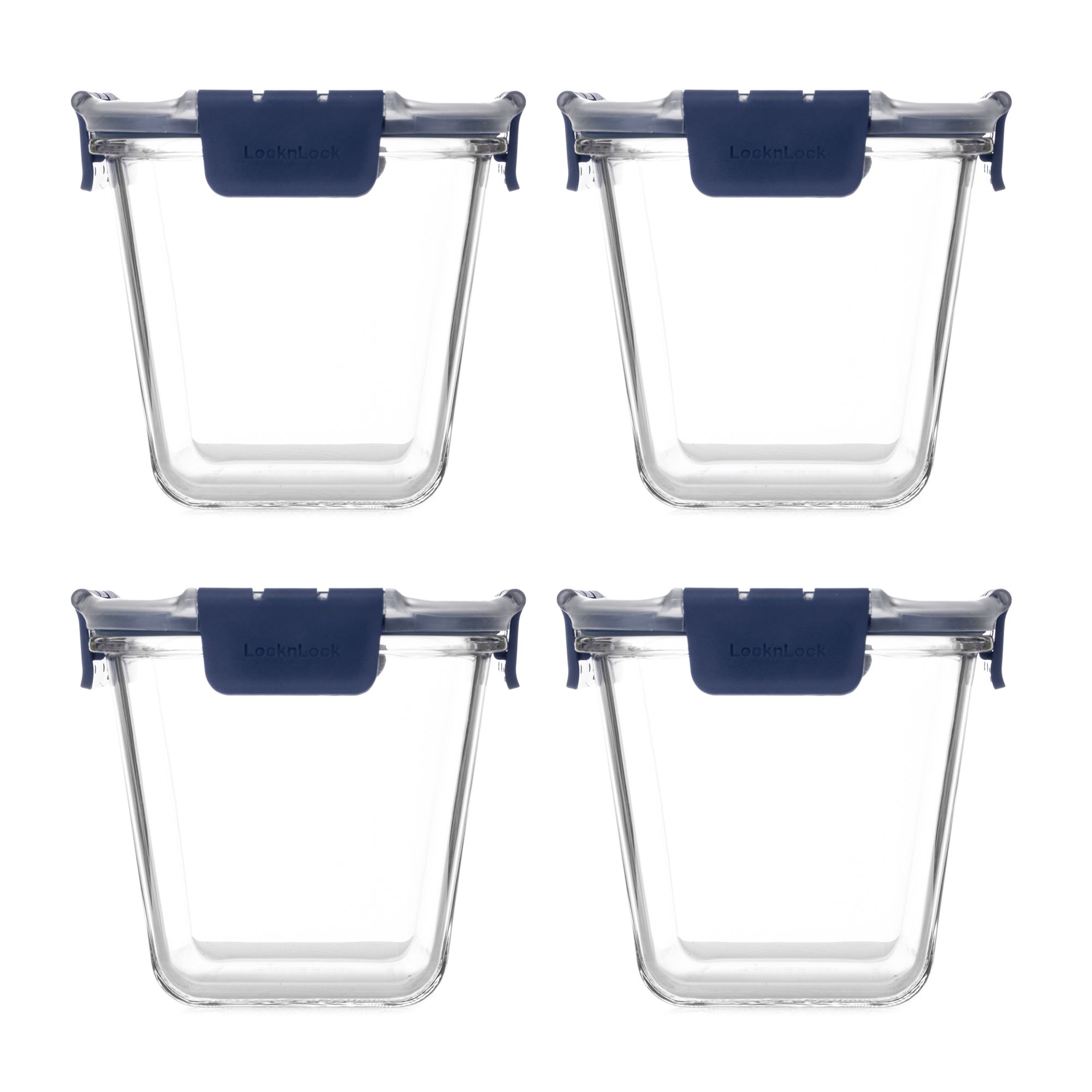 LocknLock 4 Frischhaltedosen aus Borosilikatglas stapelbar je 950ml Volumen