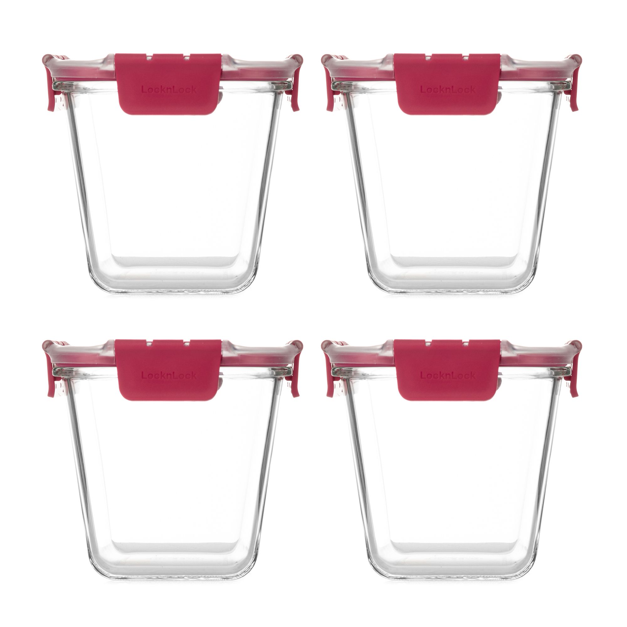 LocknLock 4 Frischhaltedosen aus Borosilikatglas stapelbar je 950ml Volumen