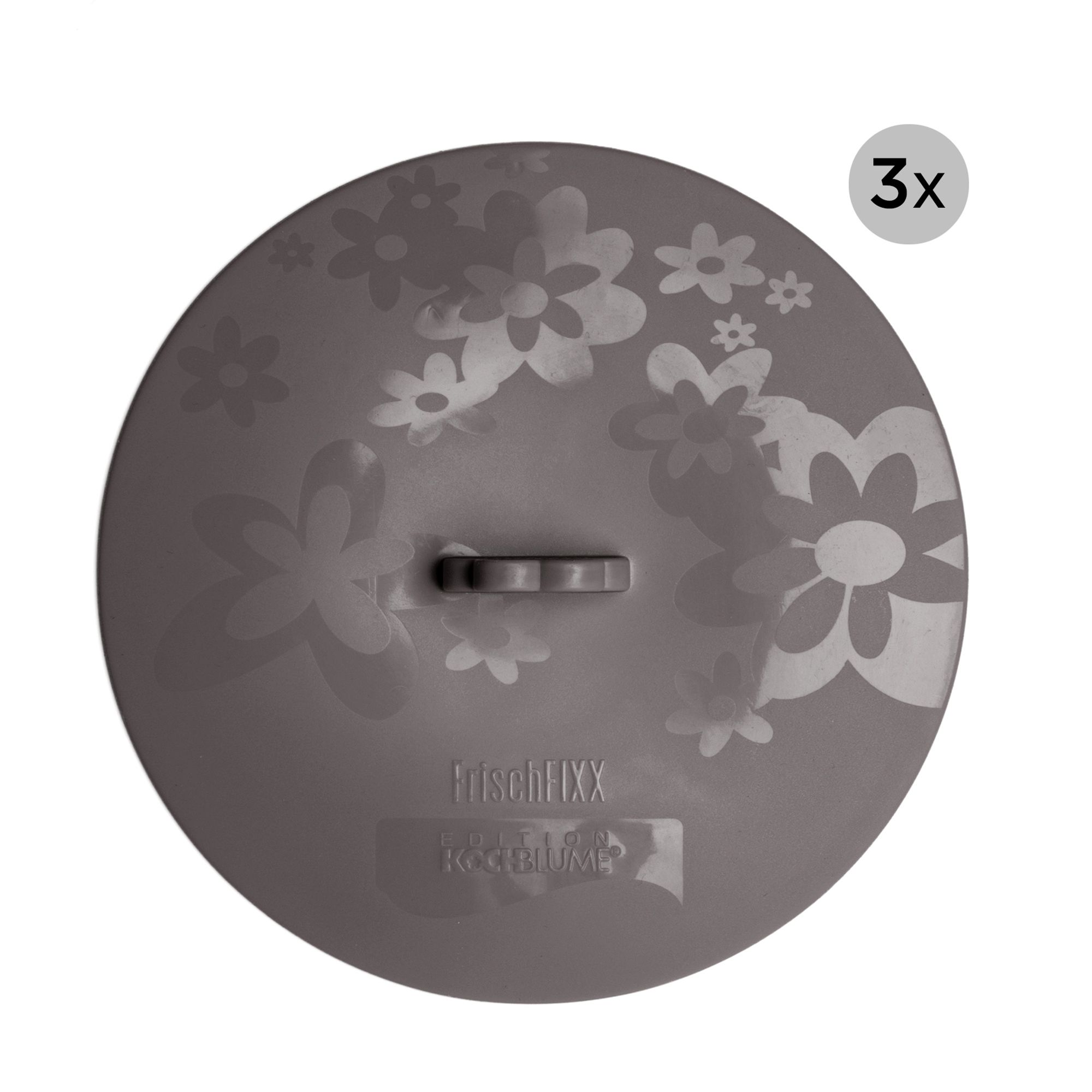 KOCHBLUME® 3 Frischhaltedeckel FrischFIXX Silikon je Ø 18cm