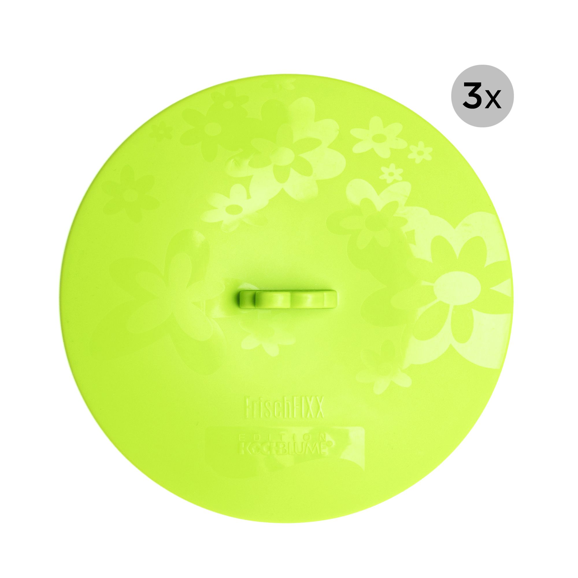 KOCHBLUME® 3 Frischhaltedeckel FrischFIXX Silikon je Ø 18cm