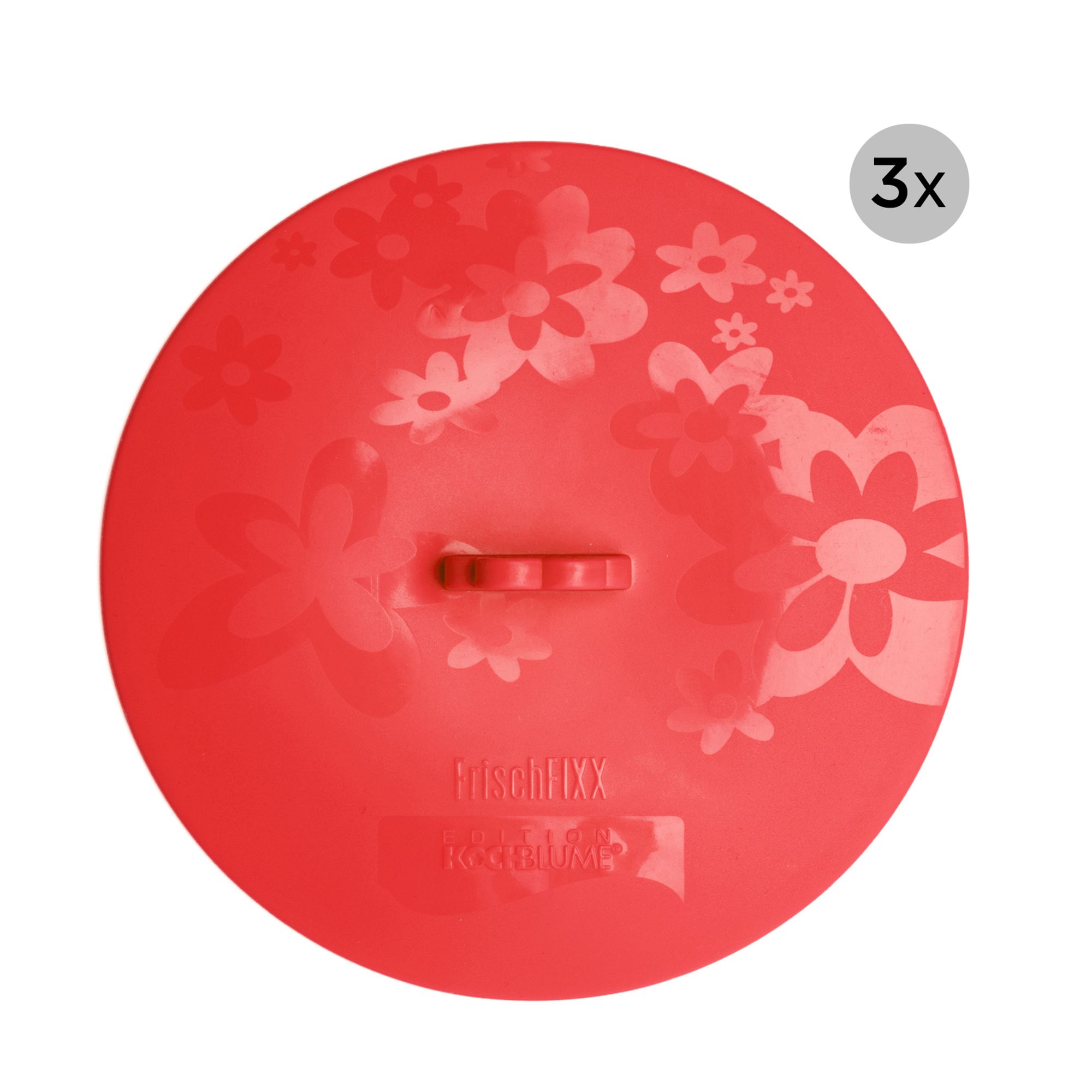 KOCHBLUME® 3 Frischhaltedeckel FrischFIXX Silikon je Ø 18cm