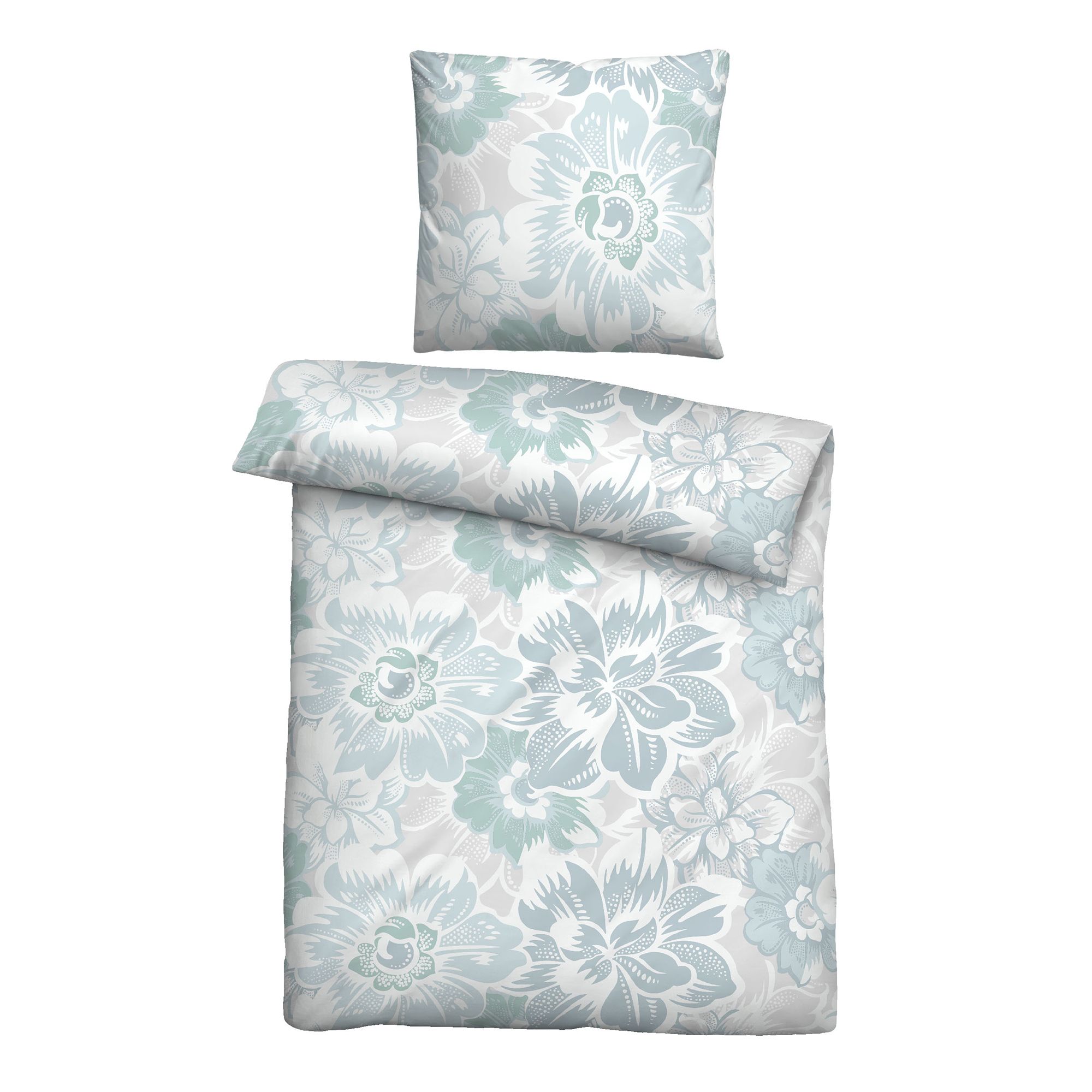 Castell® Bettwäsche große Blüten Baumwoll Feinbiber Einzelbett, 2tlg.