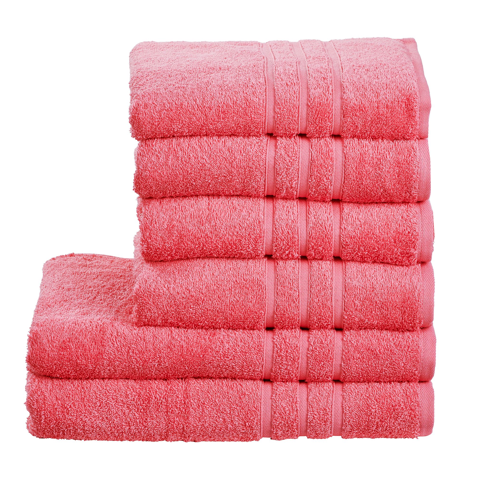 done.® 6tlg. Handtuch-Set uni 100% Baumwolle 50x100cm & 70x140cm