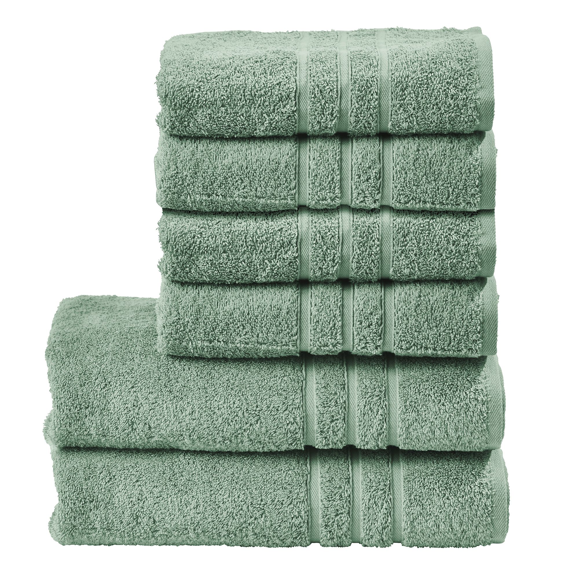 done.® 6tlg. Handtuch-Set uni 100% Baumwolle 50x100cm & 70x140cm