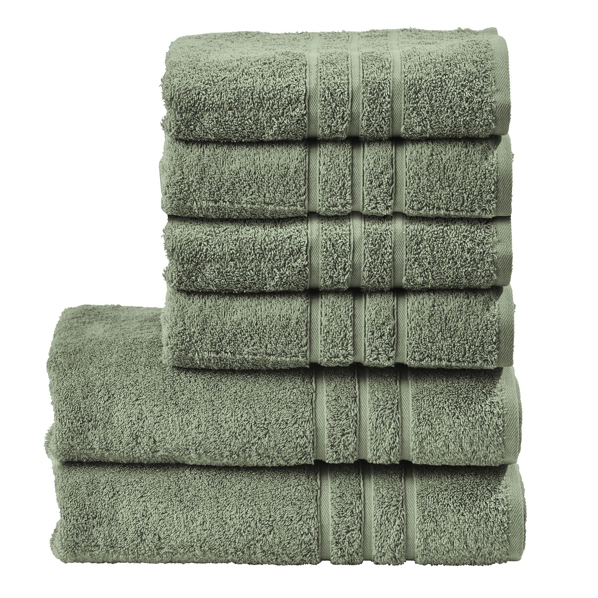 done.® 6tlg. Handtuch-Set uni 100% Baumwolle 50x100cm & 70x140cm