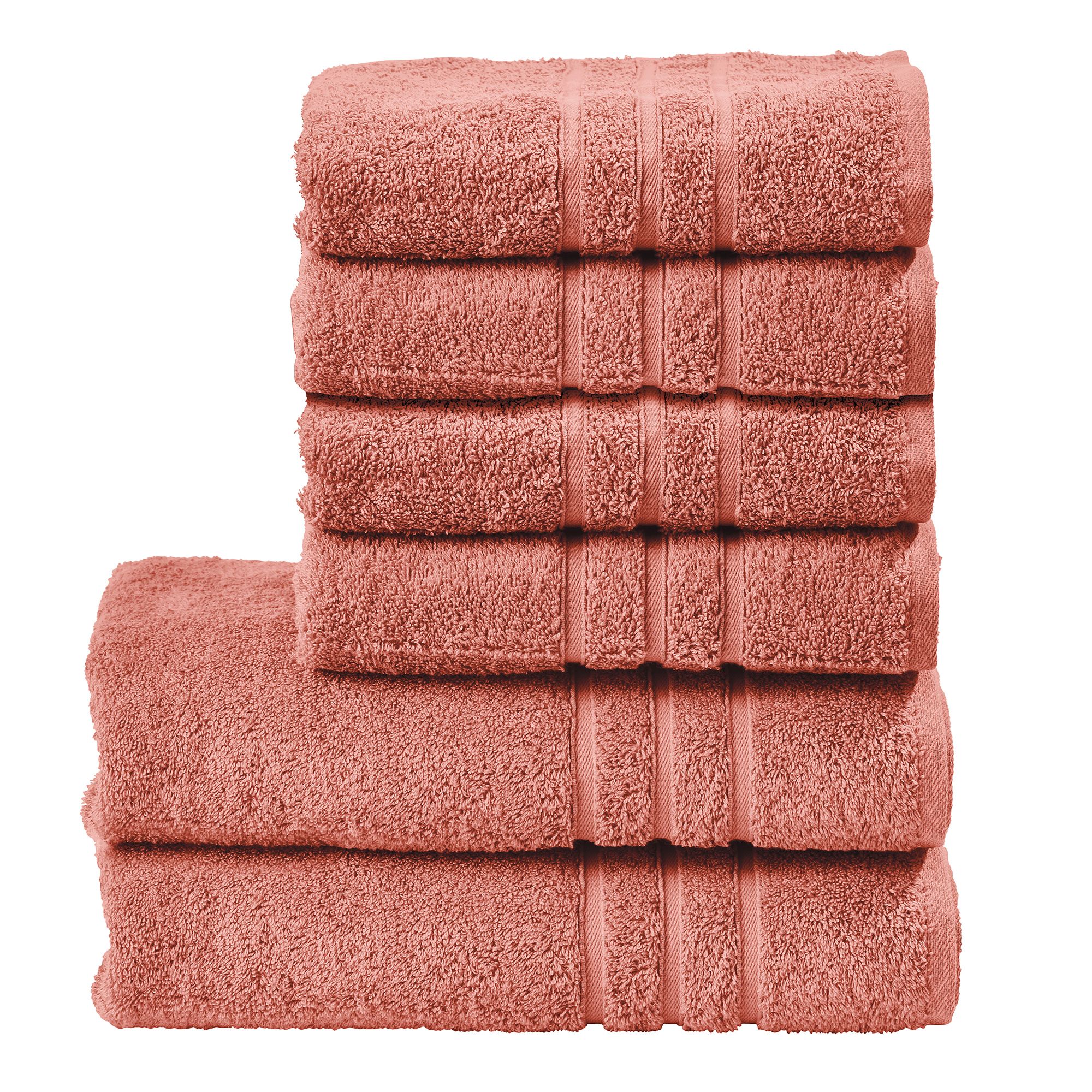 done.® 6tlg. Handtuch-Set uni 100% Baumwolle 50x100cm & 70x140cm