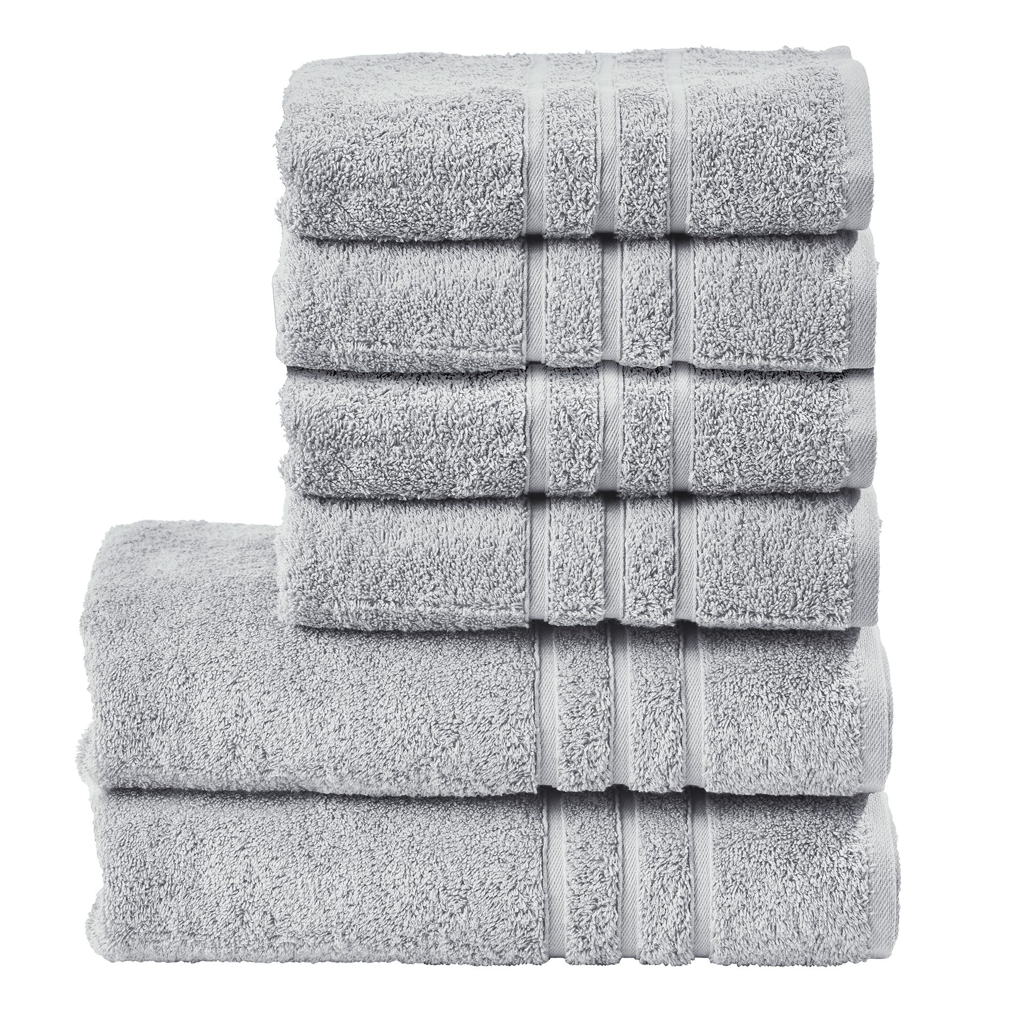 done.® 6tlg. Handtuch-Set uni 100% Baumwolle 50x100cm & 70x140cm