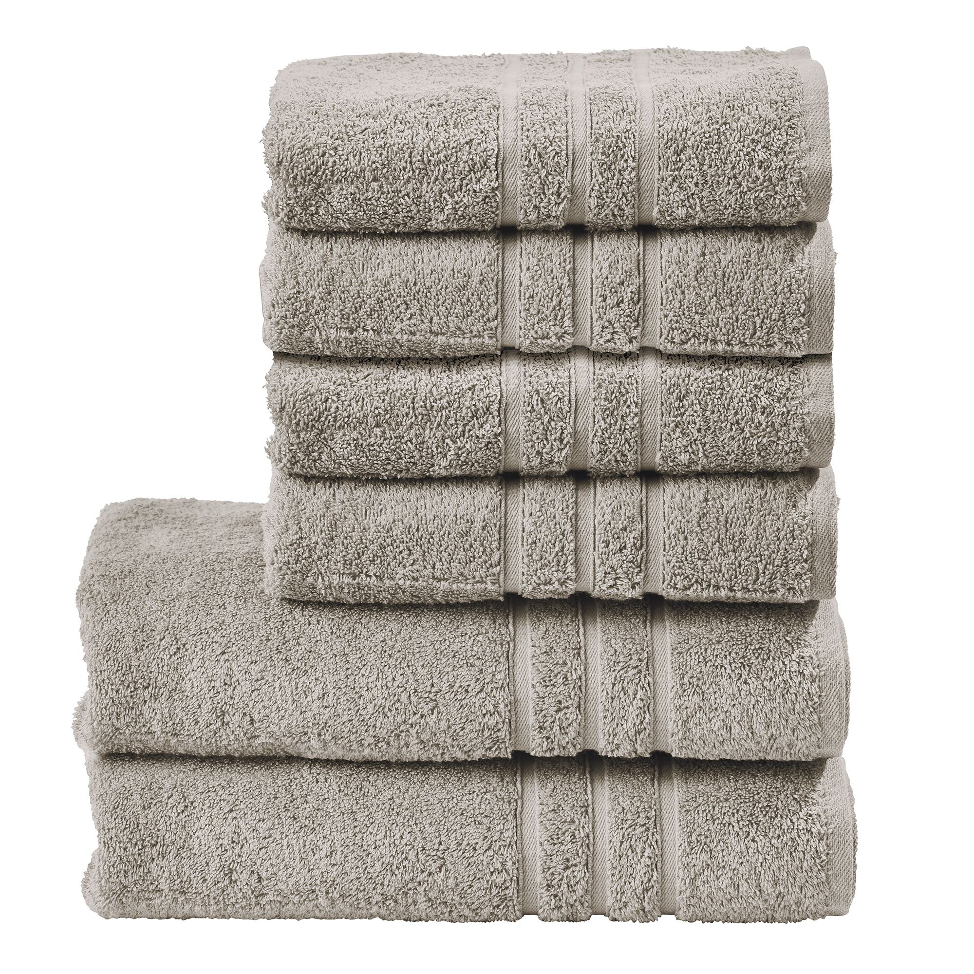 done.® 6tlg. Handtuch-Set uni 100% Baumwolle 50x100cm & 70x140cm