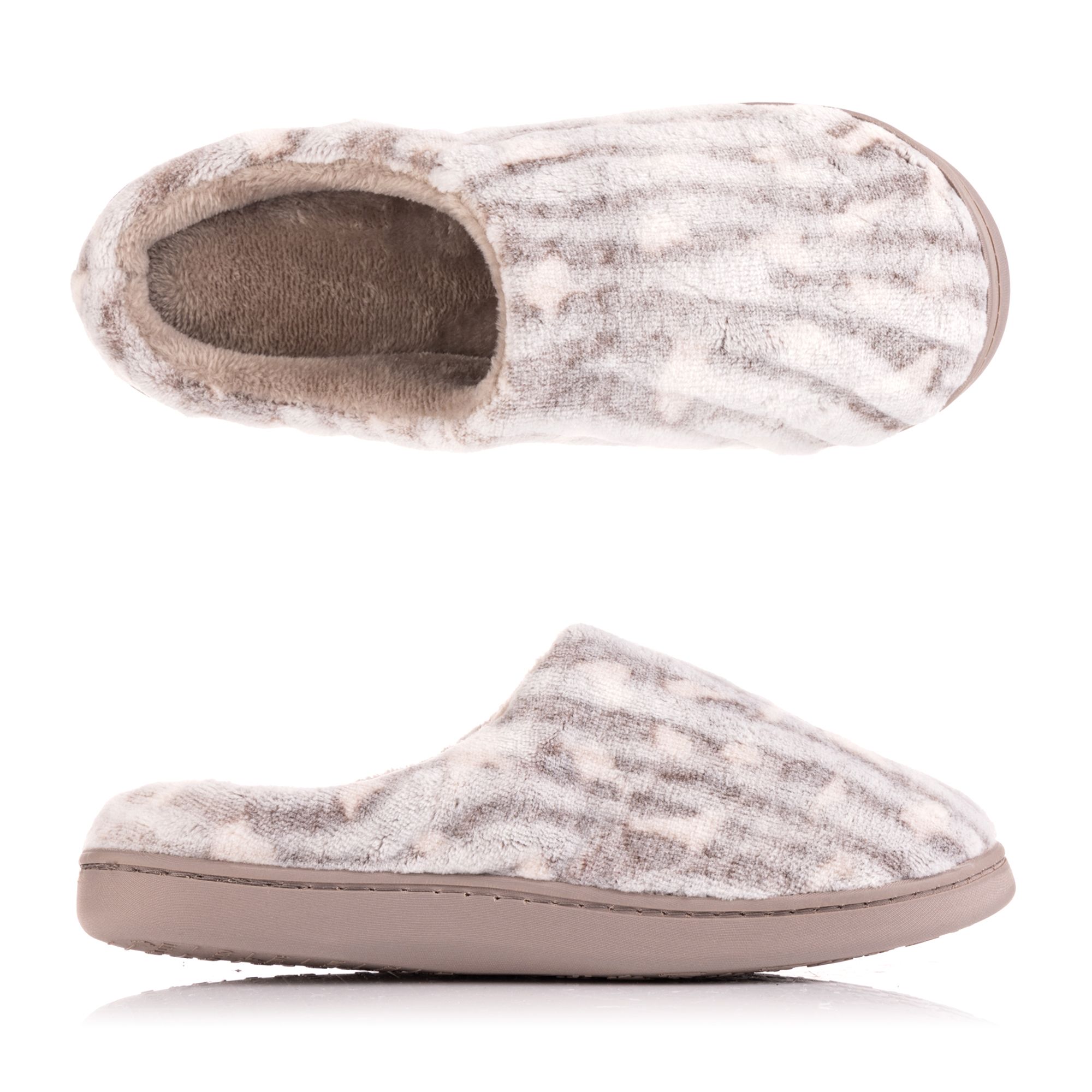 MONT CHALET Damen-Hausschuh 3D-Animaldesign Mikorfaser Chinchilla weich gepolstert