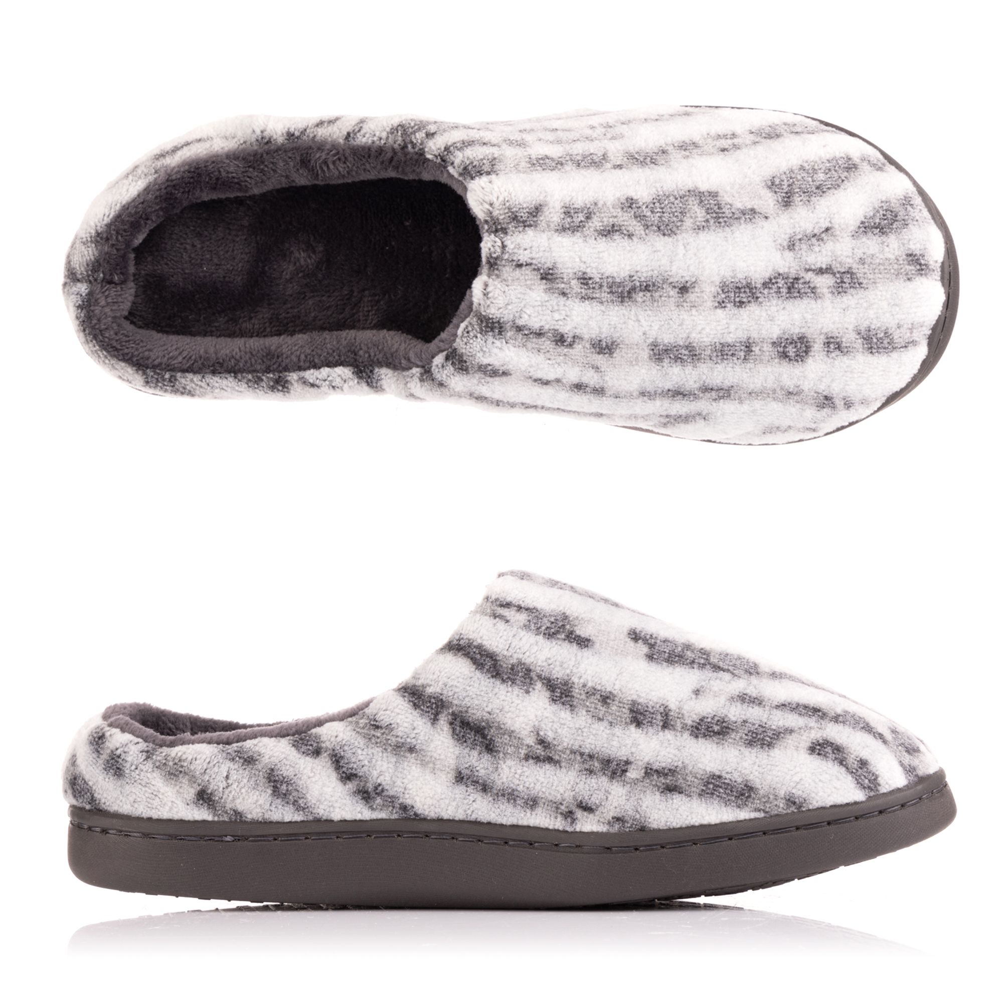 MONT CHALET Damen-Hausschuh 3D-Animaldesign Mikorfaser Chinchilla weich gepolstert