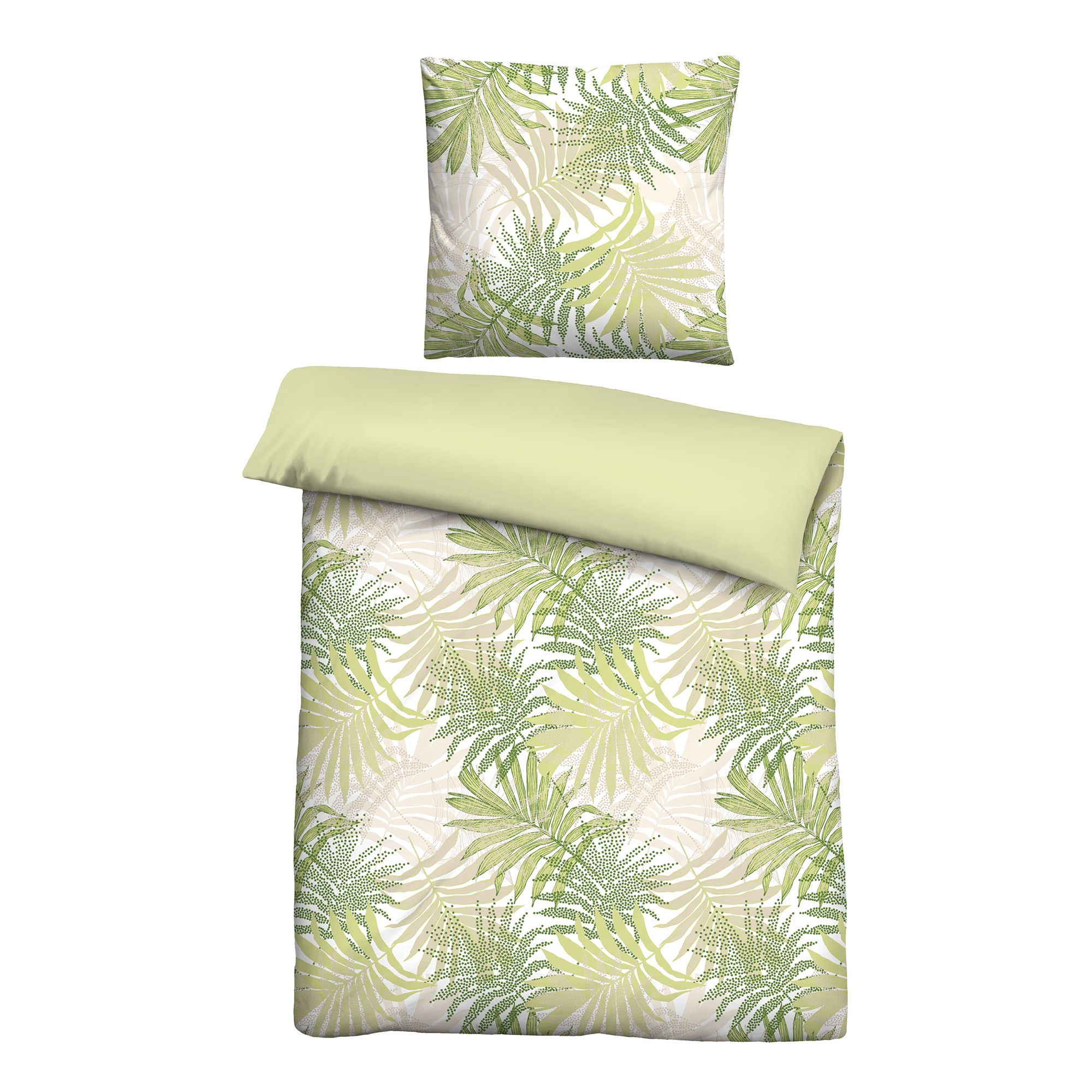 Castell® Wendebettwäsche Dschungel-Design Materialmix Einzelbett, 2tlg.