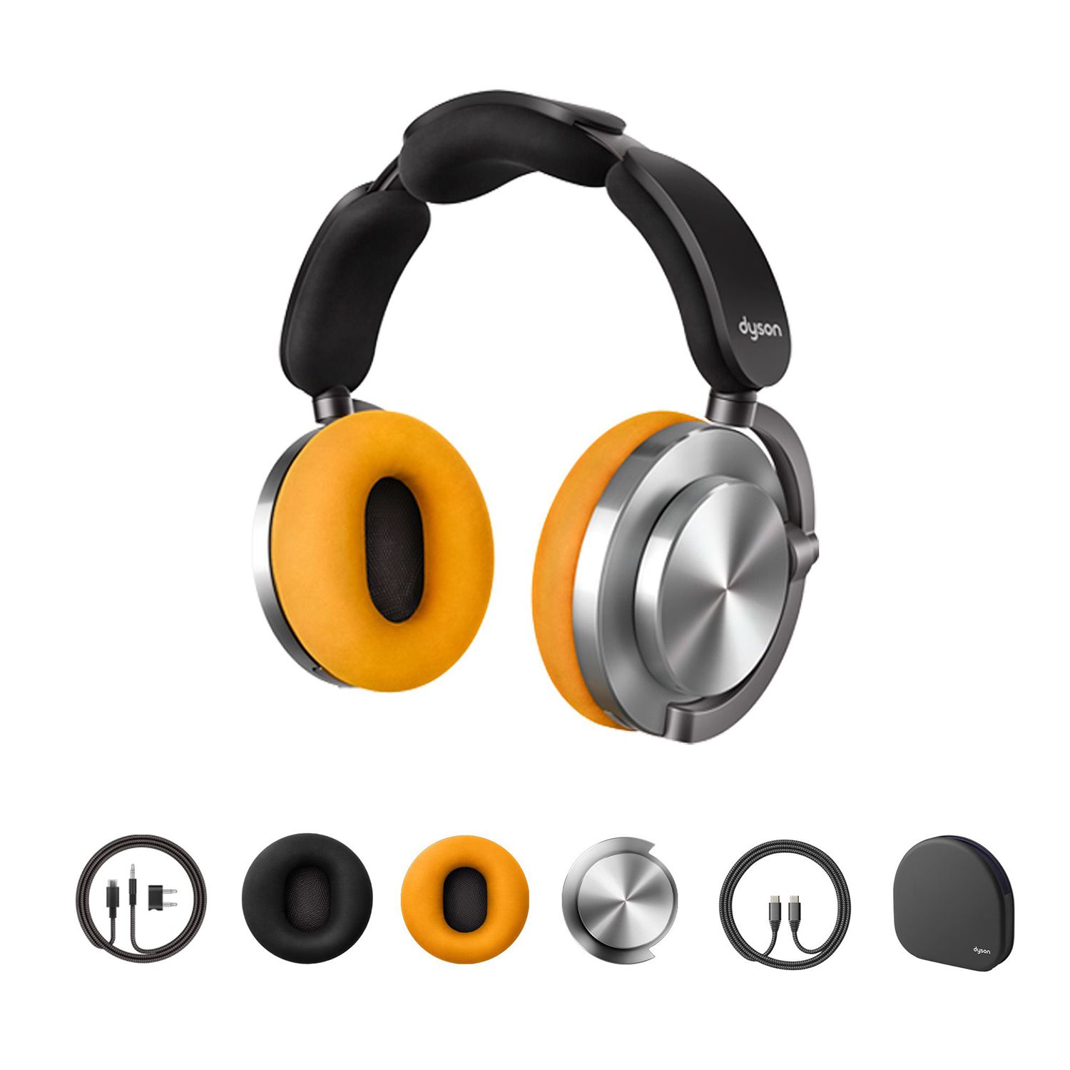 DYSON OnTrac™ Over-Ear Kopfhörer, kabellos inkl. Flugzeugadapter und Ersatz-Ohrpolster