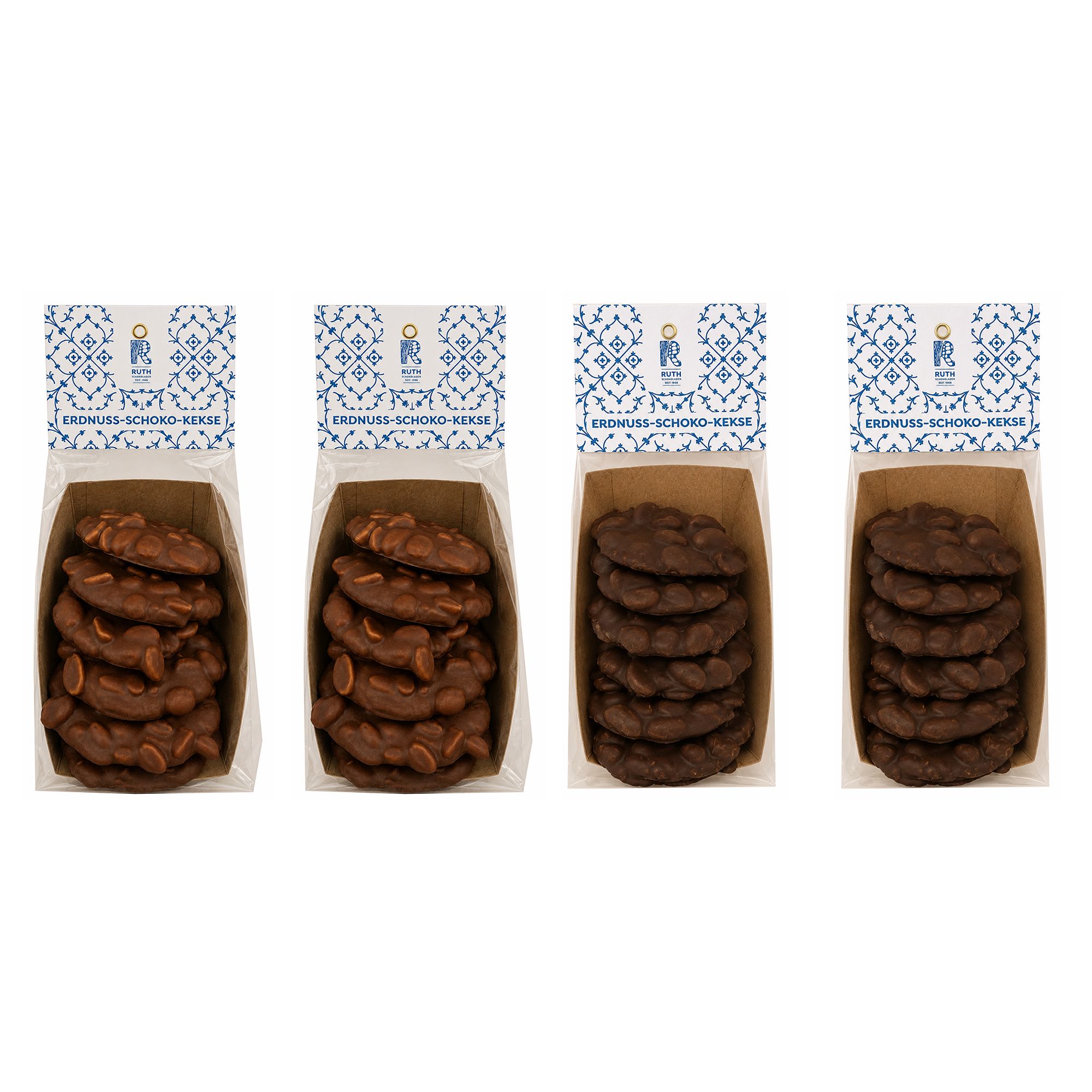 RUTH SCHOKOLADE Erdnuss-Schoko Keks-Set 3 versch. Varianten Inhalt 4x 180g