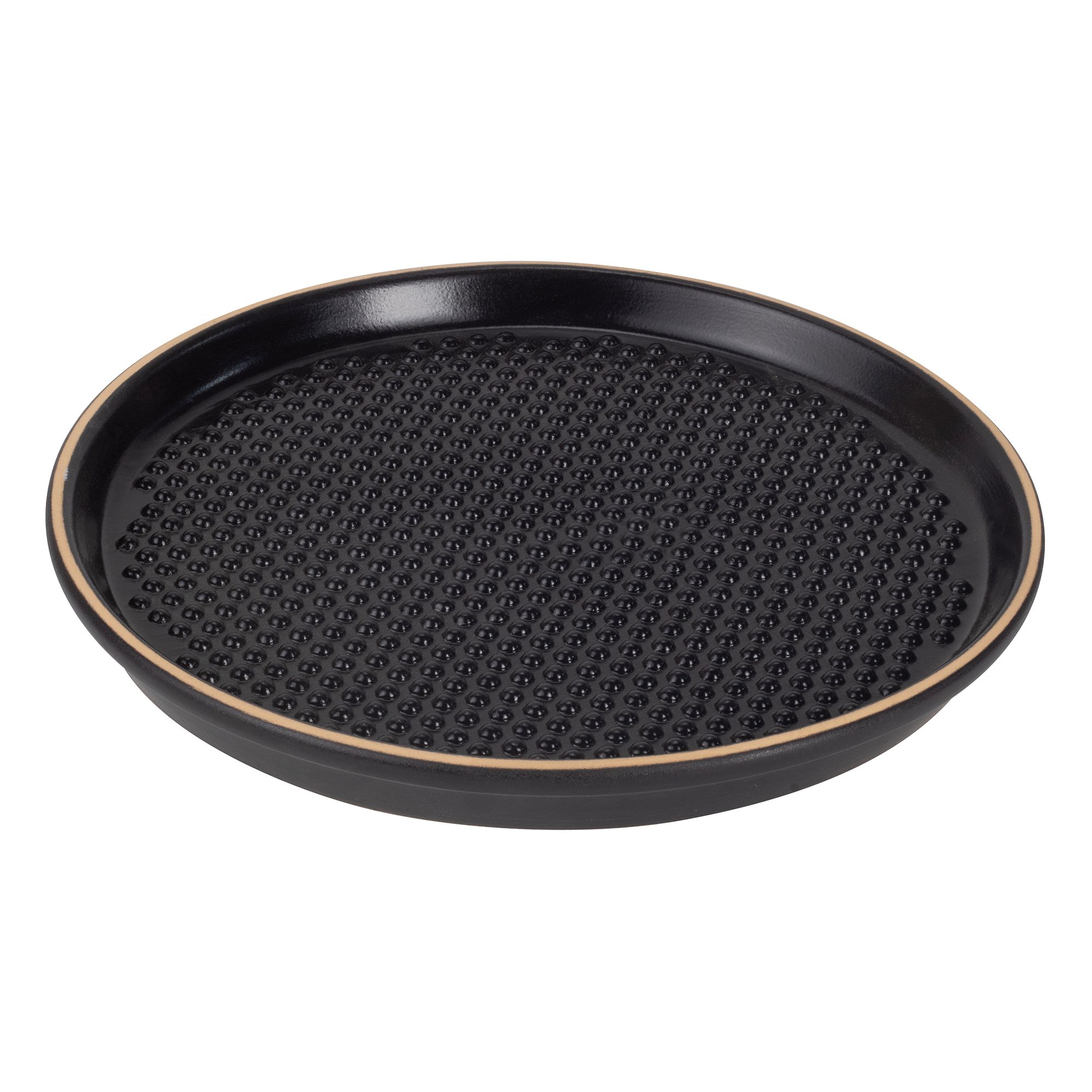 RÖMERTOPF BBQ Grill Plancha aus gebrannten Ton- Erden genoppt, rund
