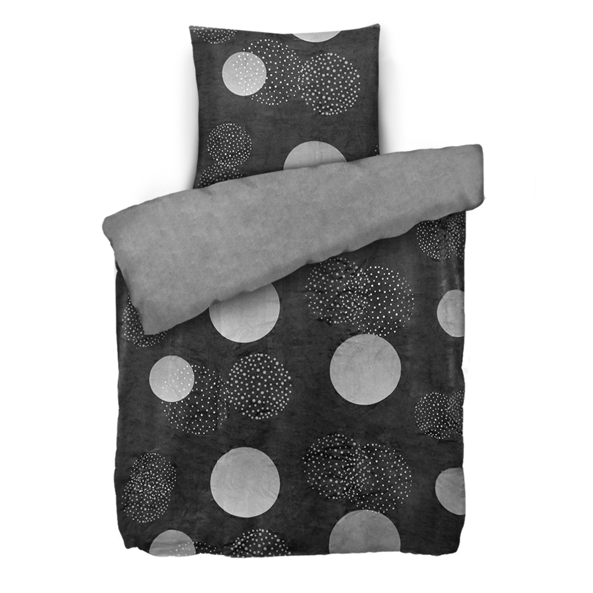 MONT CHALET Wendebettwäsche Kreise mit Glitzer Mikrofaser Chinchilla Einzelbett, 2tlg.