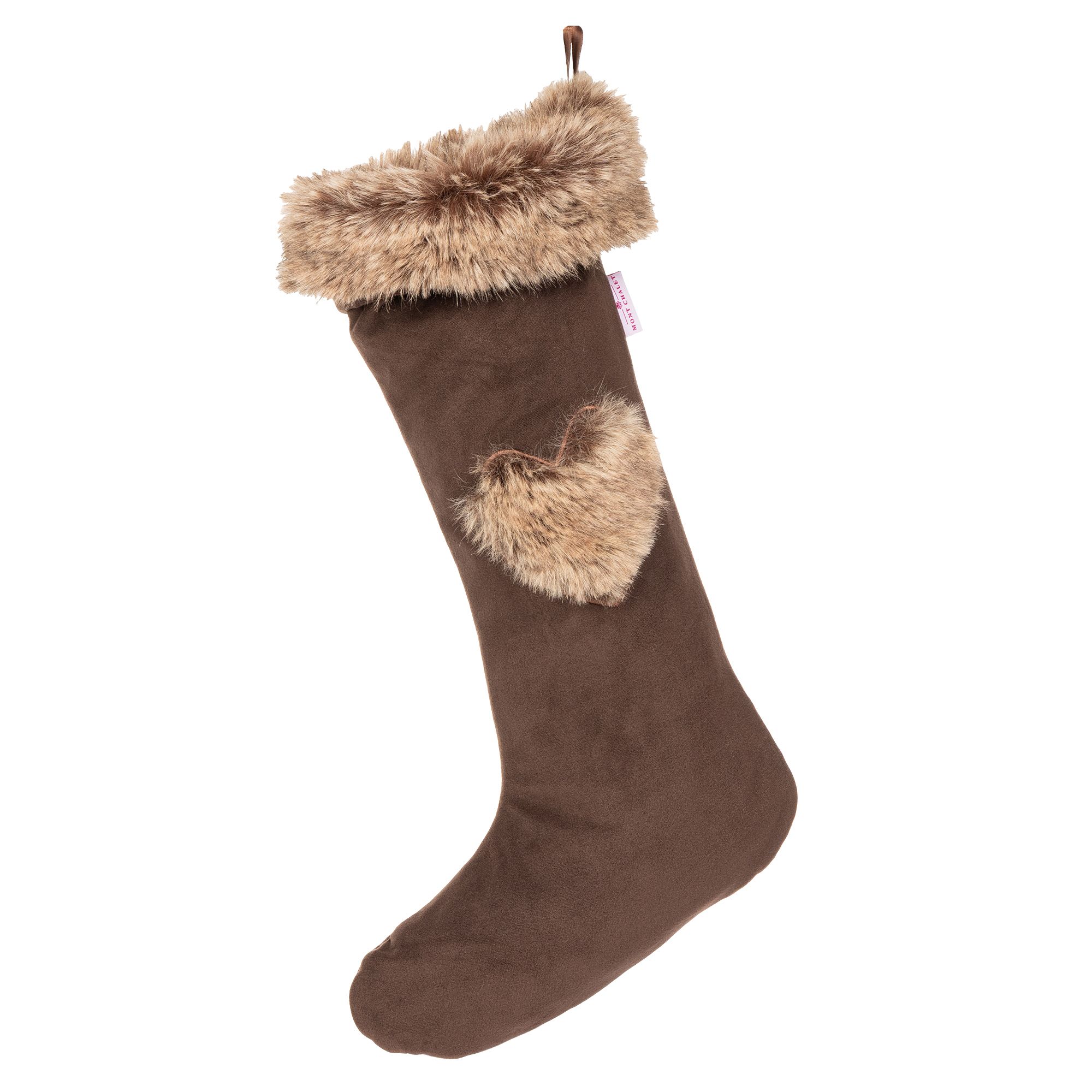 MONT CHALET Weihnachtssocke Webpelz-Fellimitat Aufhängeschlaufe waschbar, ca. 25x60cm