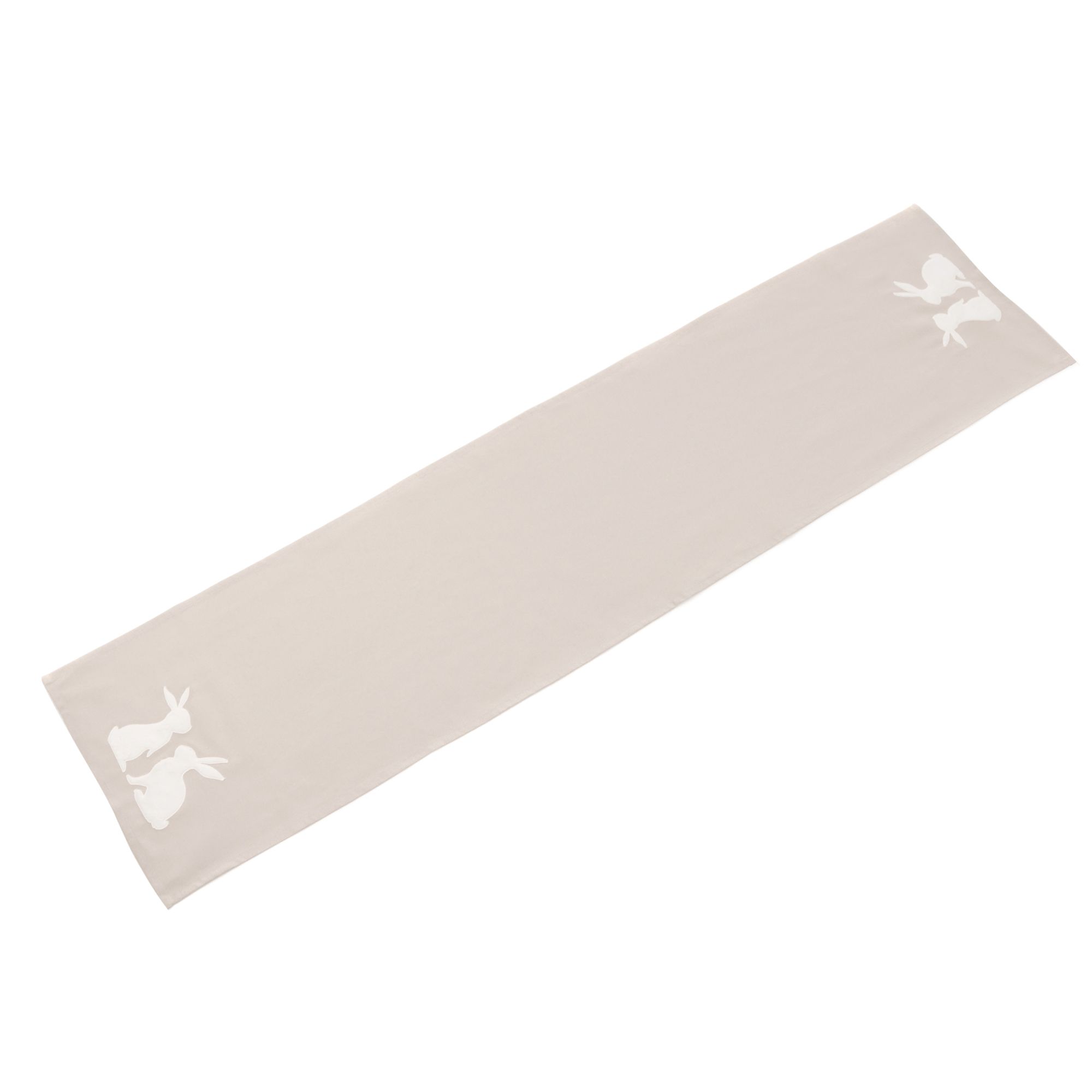 MONT CHALET 1 Tischläufer Hase Fell-Applikation 100% Baumwolle waschbar, 40x160cm