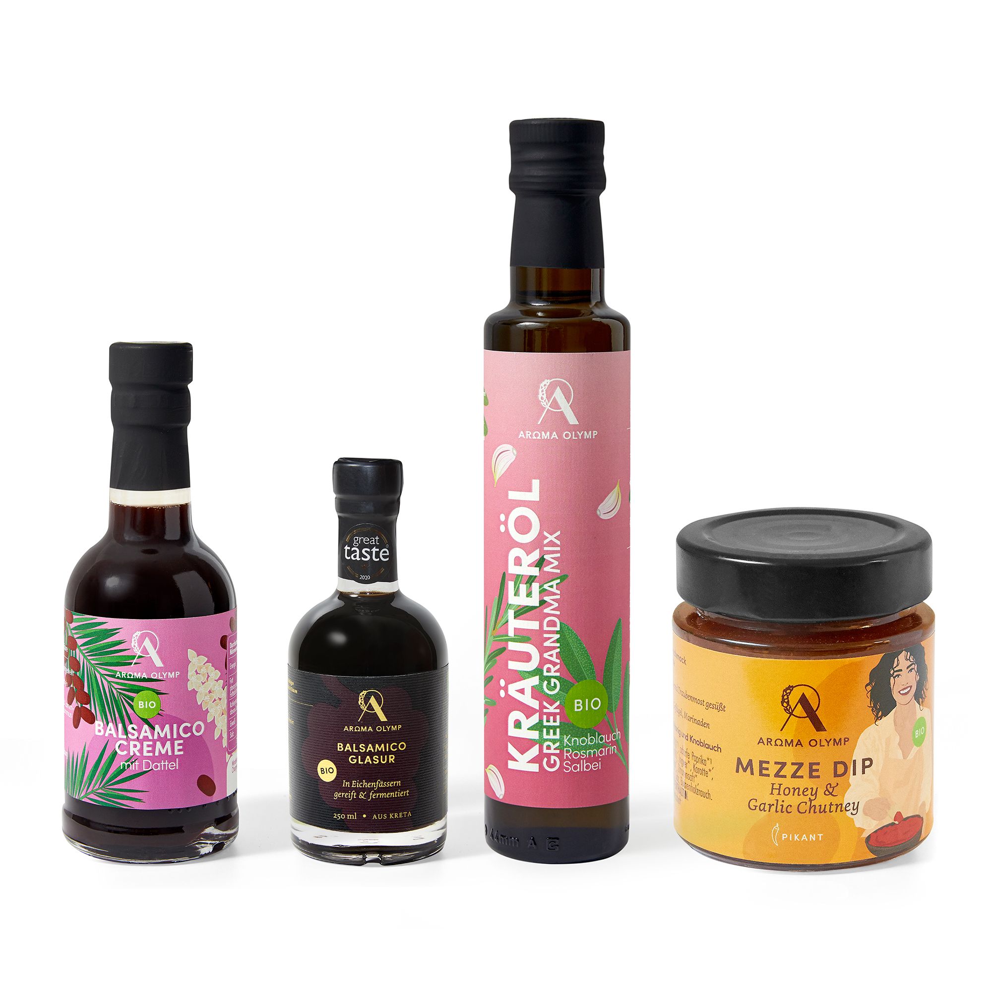 AROMA OLYMP Bio Olivenöl, Mezze Dip und Balsamico exklusiv bei QVC Inhalt 700ml+180g