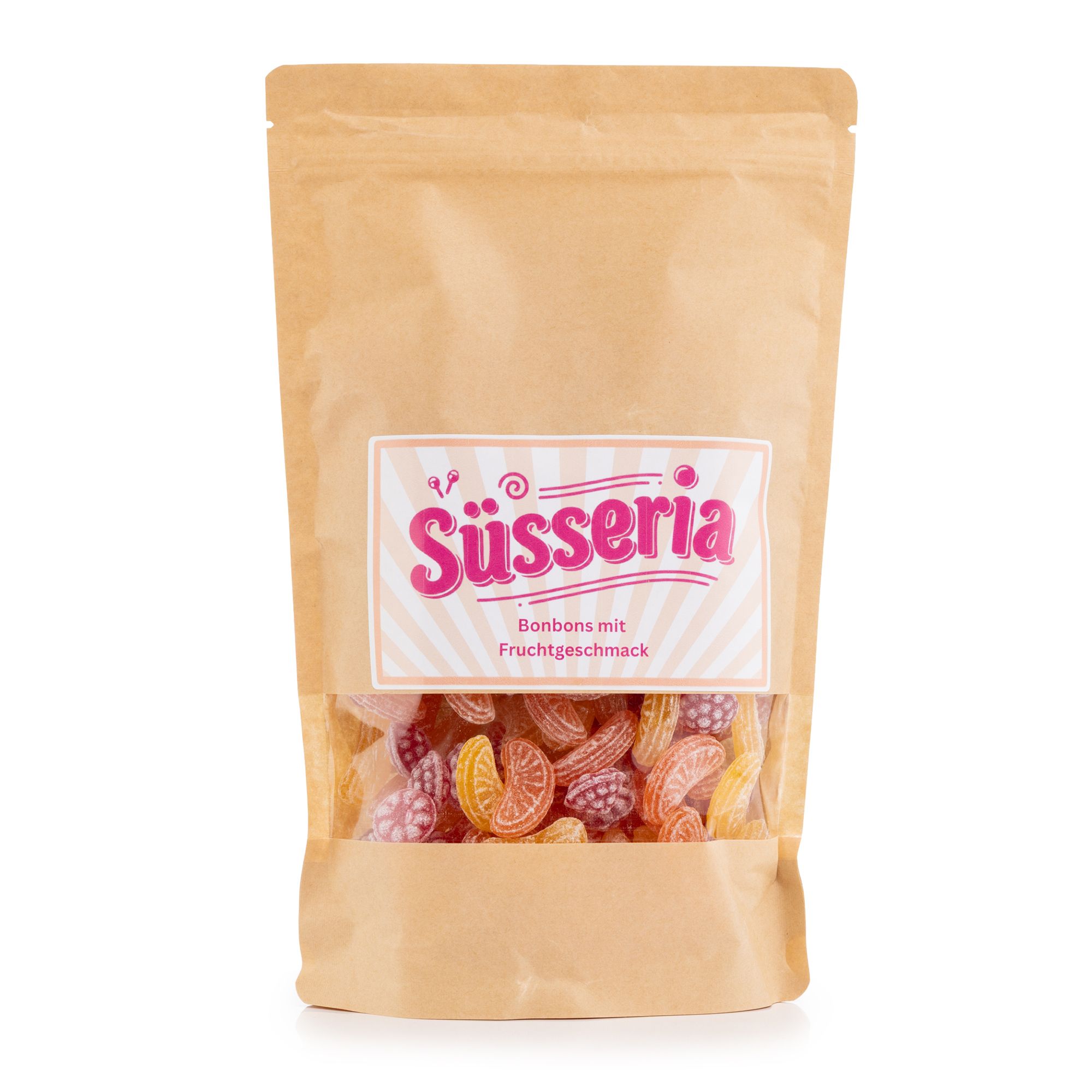 SÜSSERIA Bonbons mit Himbeer-, Apfelsinen- und Zitronengeschmack Inhalt 750g