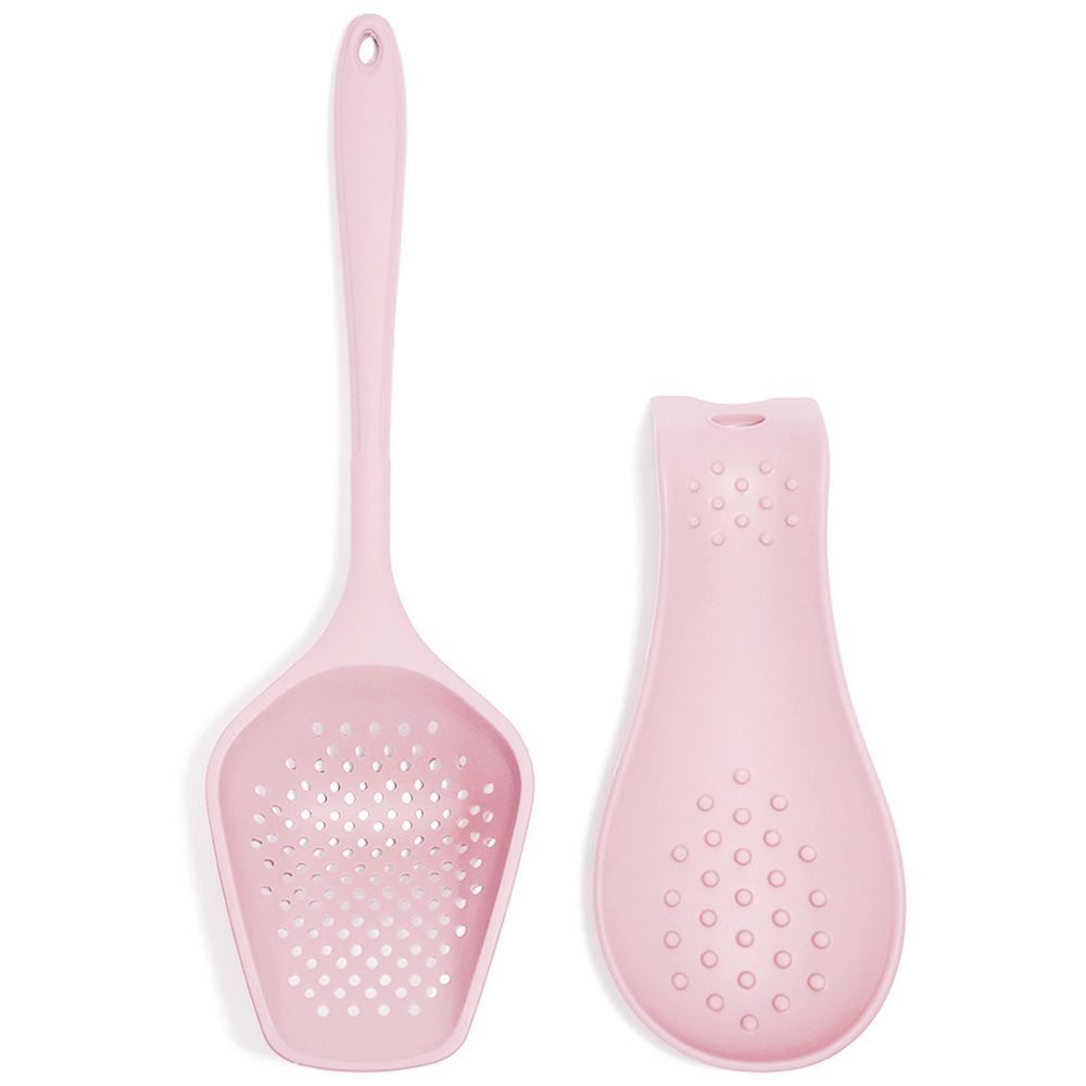 KOCHBLUME® Sieblöffel & Löffelablage aus Silikon 2tlg.