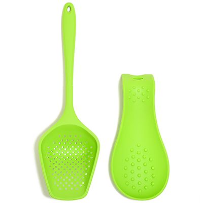 KOCHBLUME® Sieblöffel & Löffelablage aus Silikon 2tlg.