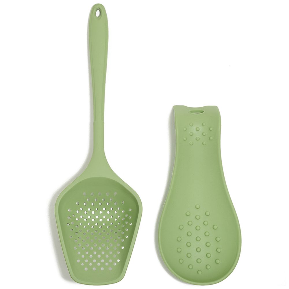 KOCHBLUME® Sieblöffel & Löffelablage aus Silikon 2tlg.