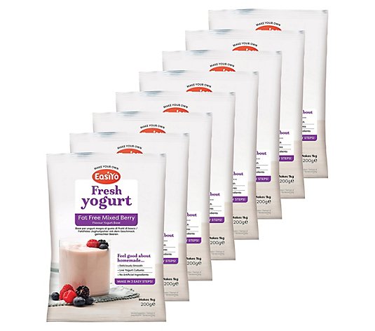 EASIYO Joghurtpulver 8 Beutel für 8kg Joghurt Fett frei Beerenmix