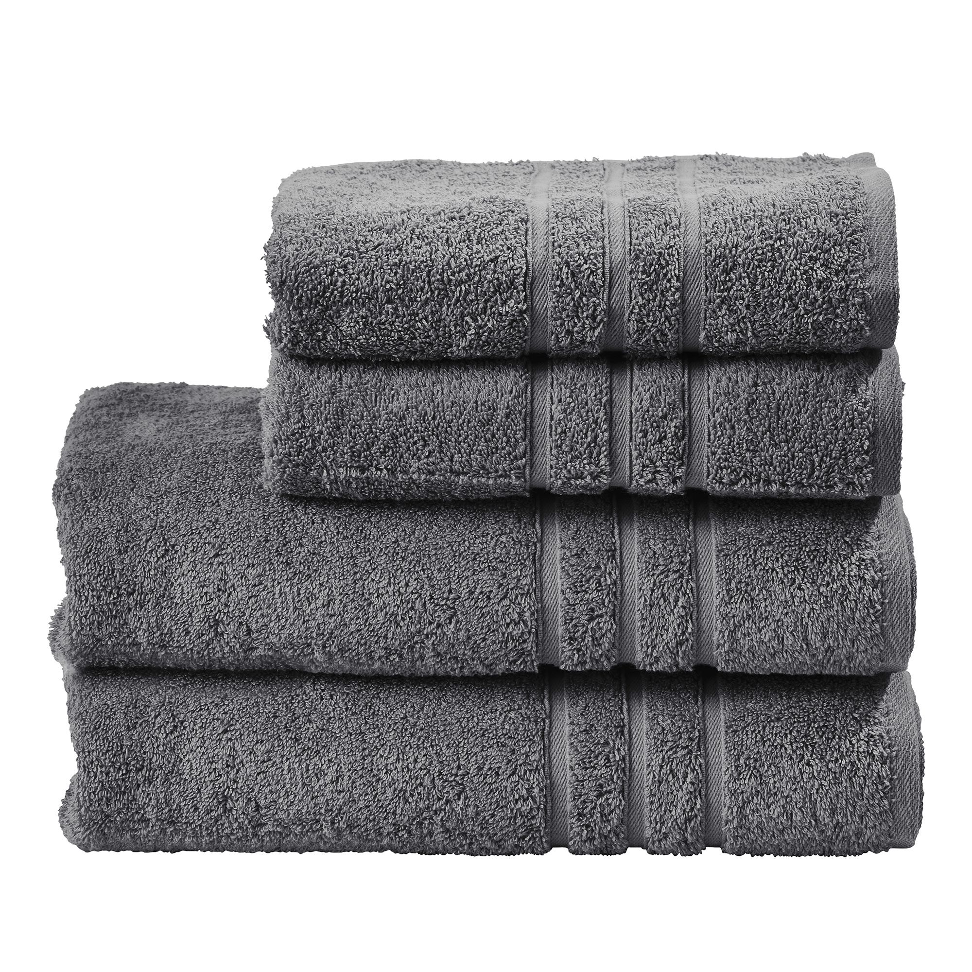 done.® 4tlg. Handtuch-Set uni 100% Baumwolle 30x50cm & 50x100cm