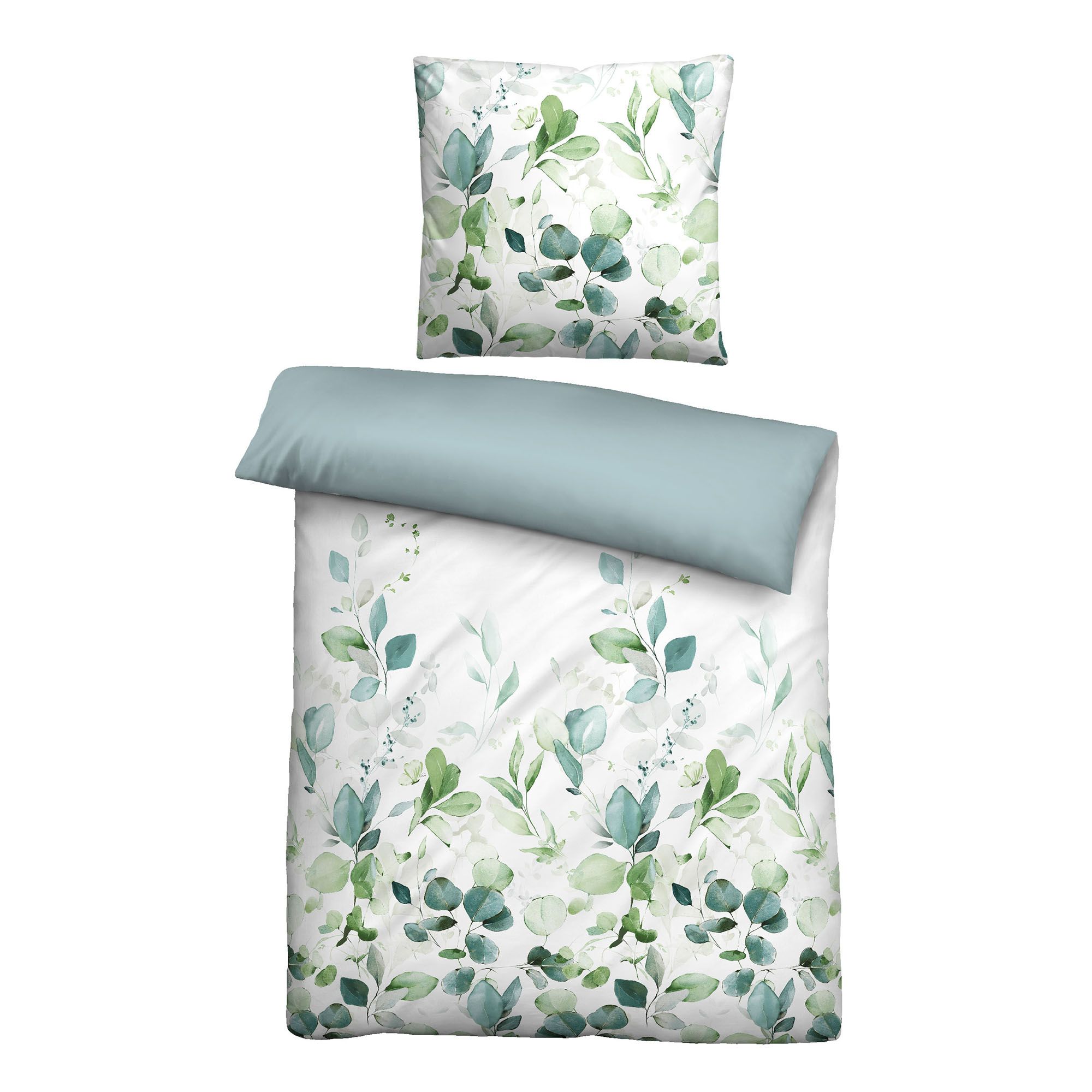 biberna® Wendebettwäsche floral 100% Lyocell Einzelbett, 2tlg.