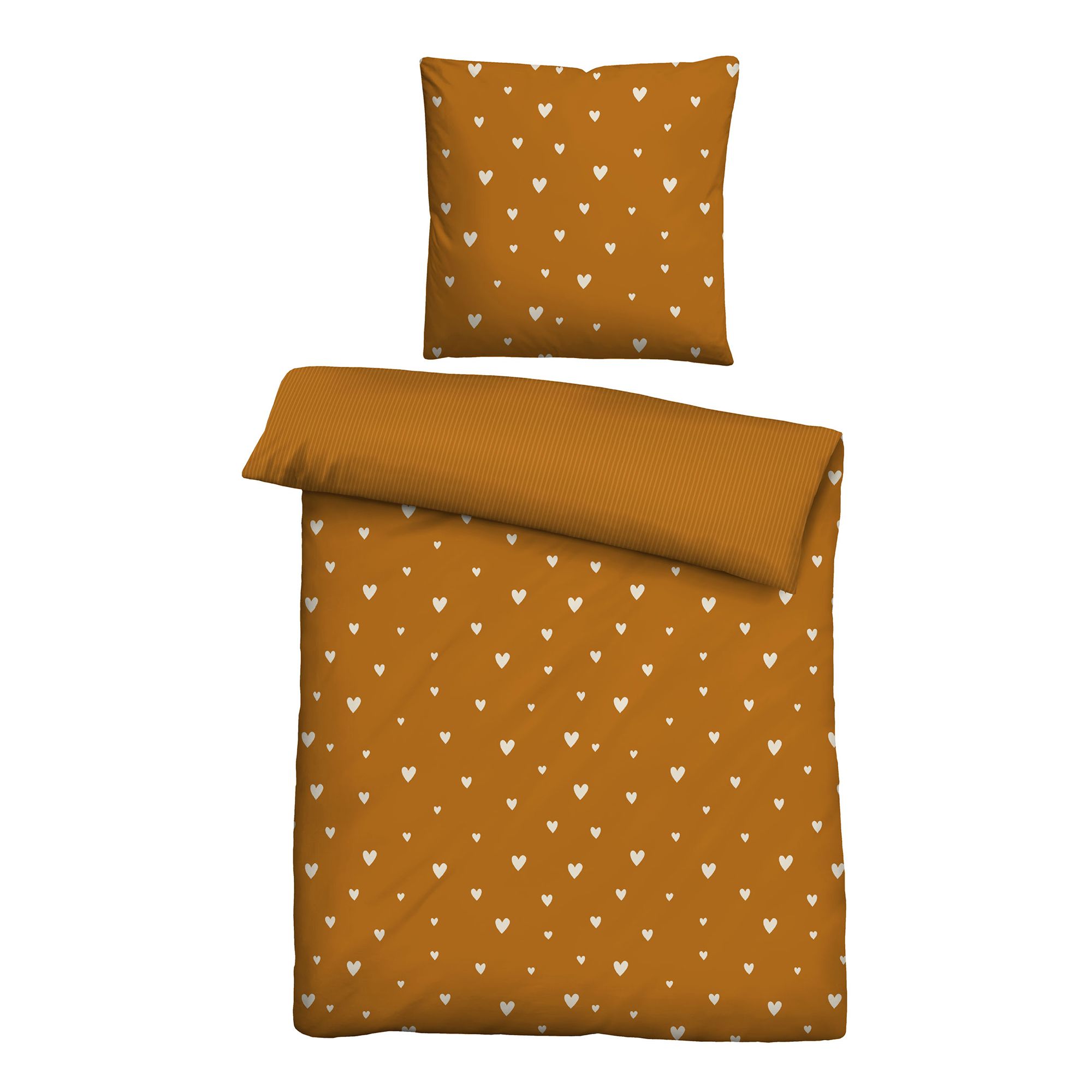 Castell® Wendebettwäsche Herzen allover Baumwoll Renforcé Einzelbett, 2tlg.