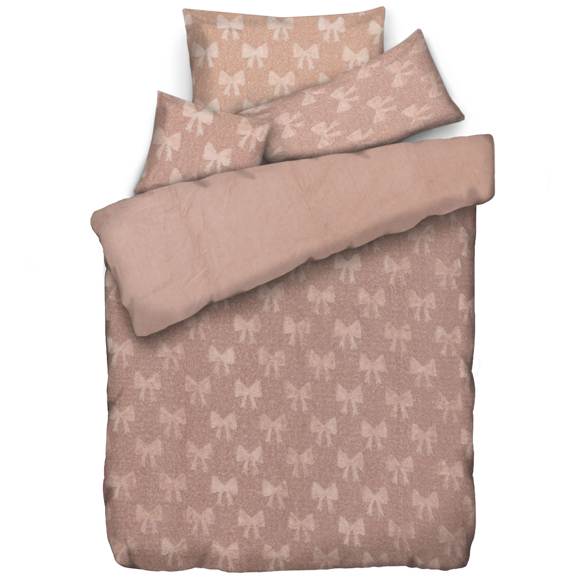 COZEE HOME Wendebettwäsche Geschenkeschleifen Teddy Bouclé Einzelbett, 5tlg.