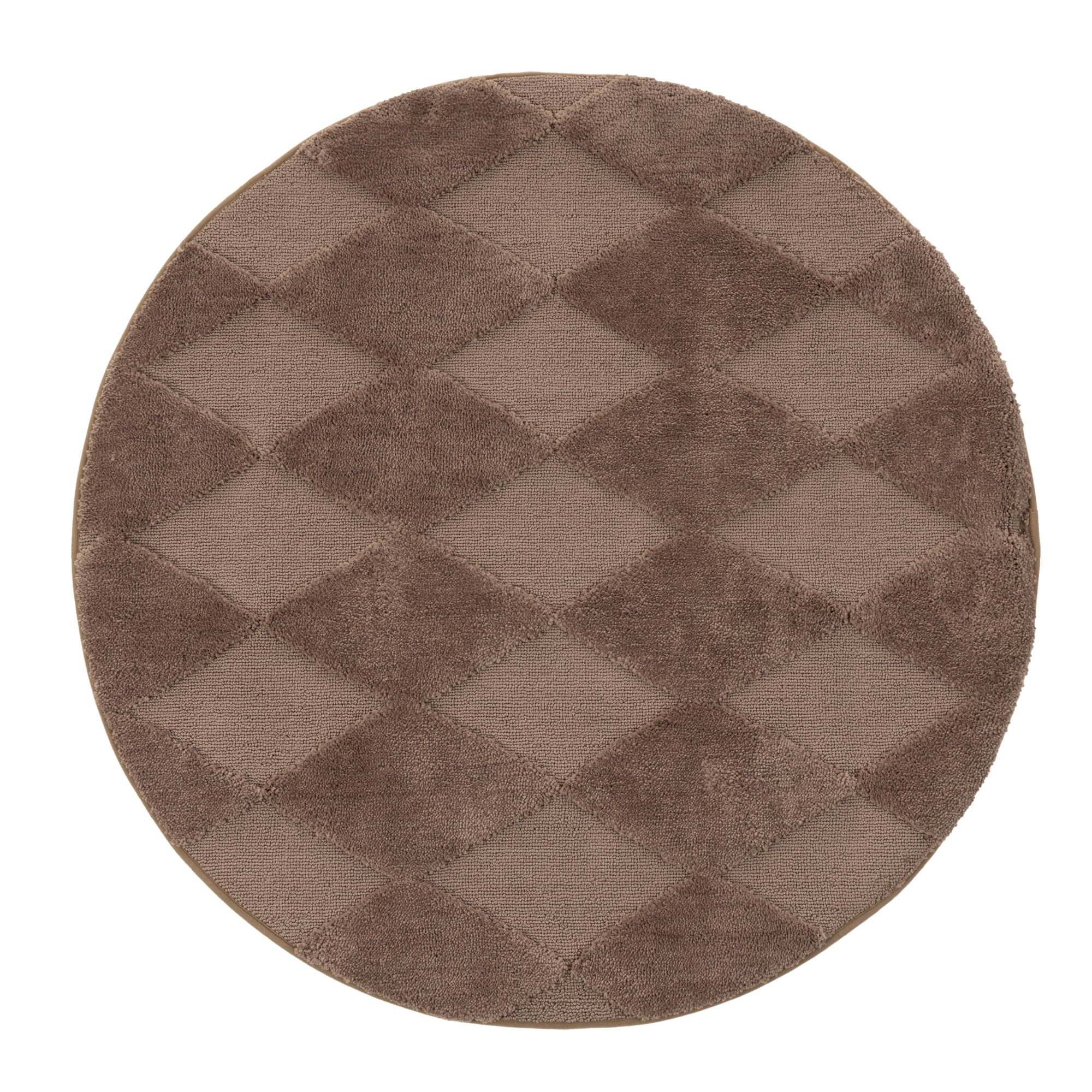 CASA FONDO 1 runder Teppich Rautenmuster Mikrofaser HeiQ Pure, Ø 120cm