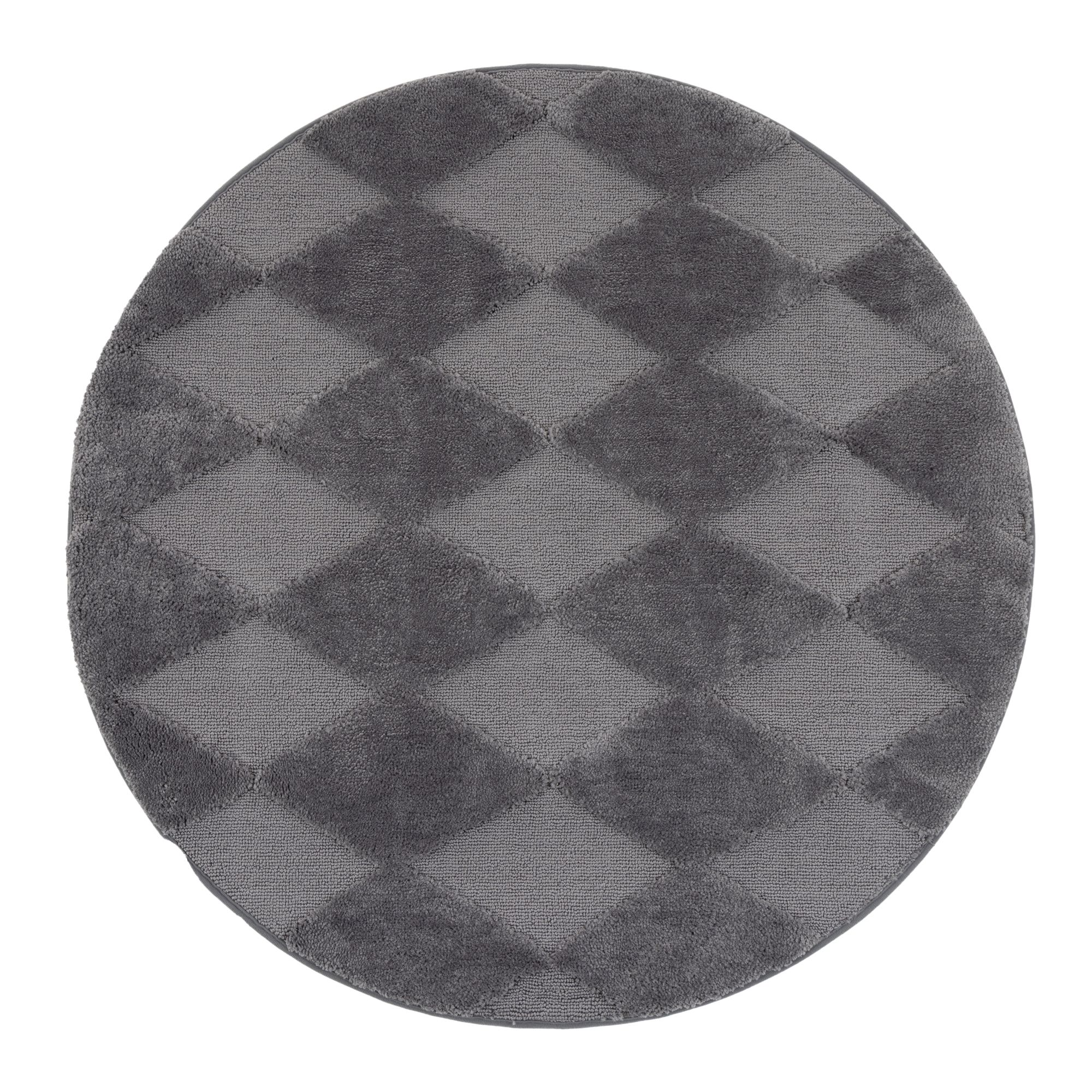 CASA FONDO 1 runder Teppich Rautenmuster Mikrofaser HeiQ Pure, Ø 120cm