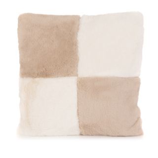 MONT CHALET 1 gefülltes Kissen Patchwork Lammfellimitat waschbar, 45x45cm