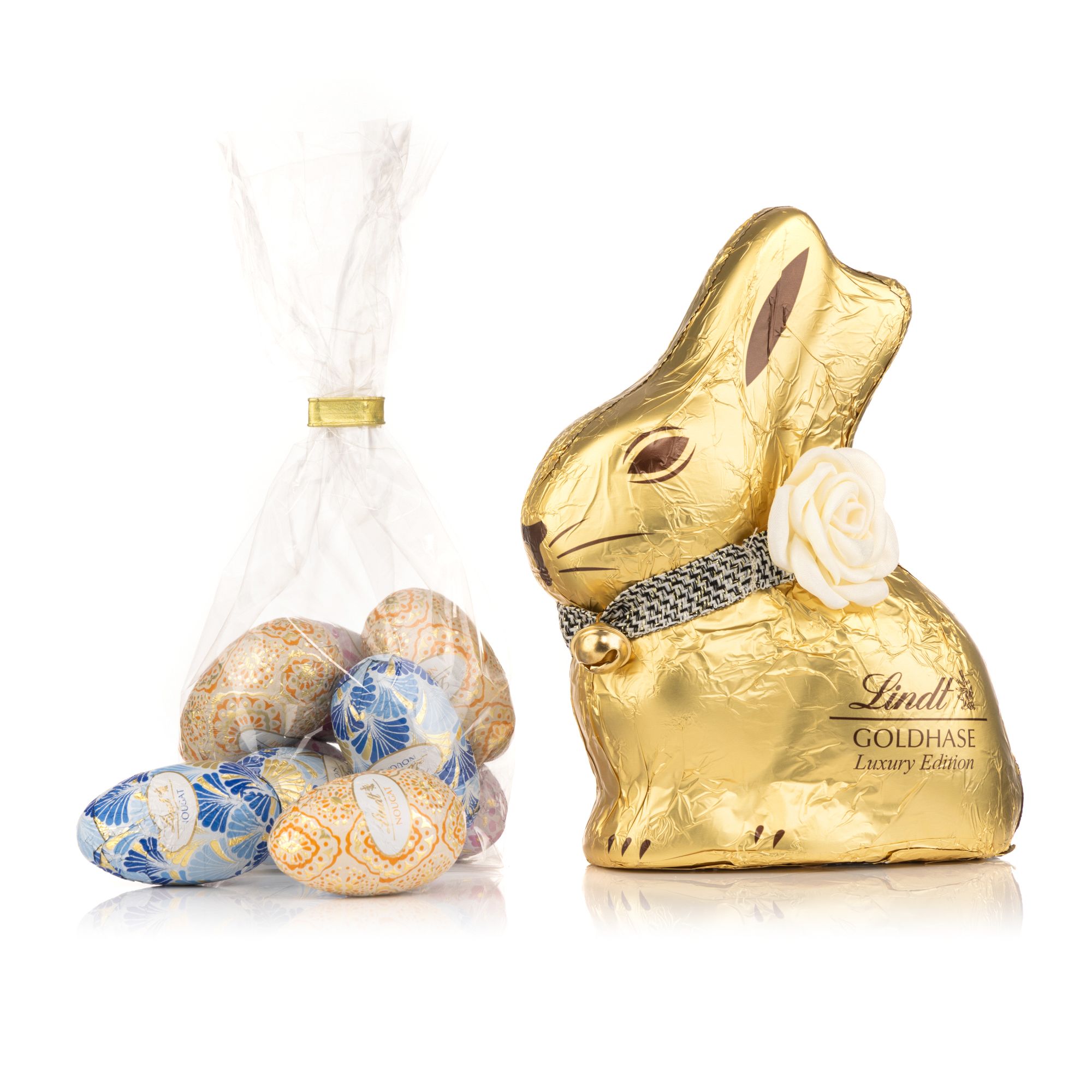  LINDT Luxury Hase Set 2 versch. Sorten exklusiv für QVC Inhalt 360g