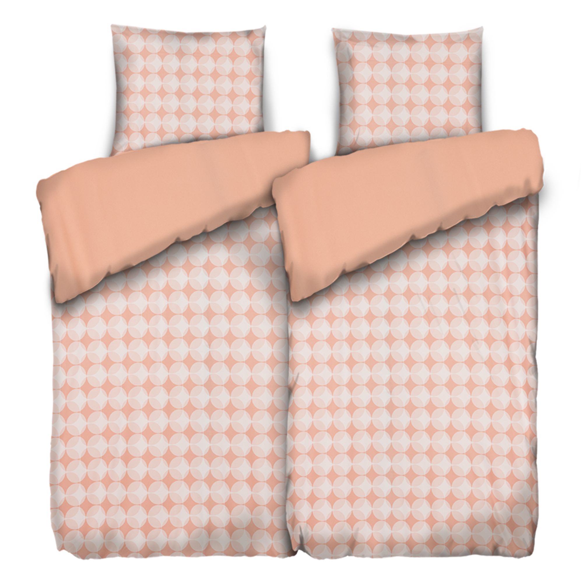 JERYMOOD Wendebettwäsche Retro-Charm Mikrofaser Jersey Kissenauswahl, 4tlg.