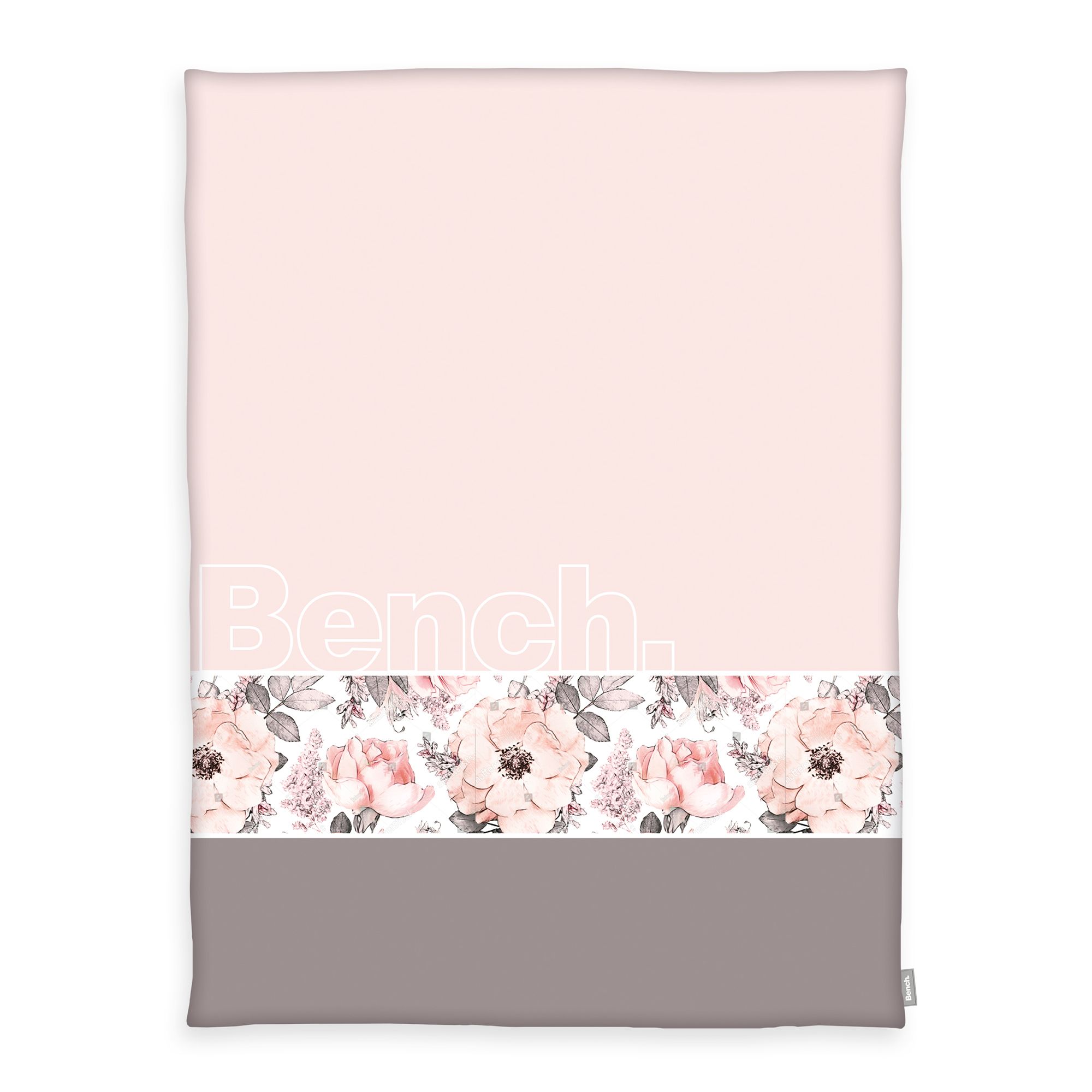 Bench Decke floral mit Schriftzug Wellsoft-Flausch ca. 150x200cm