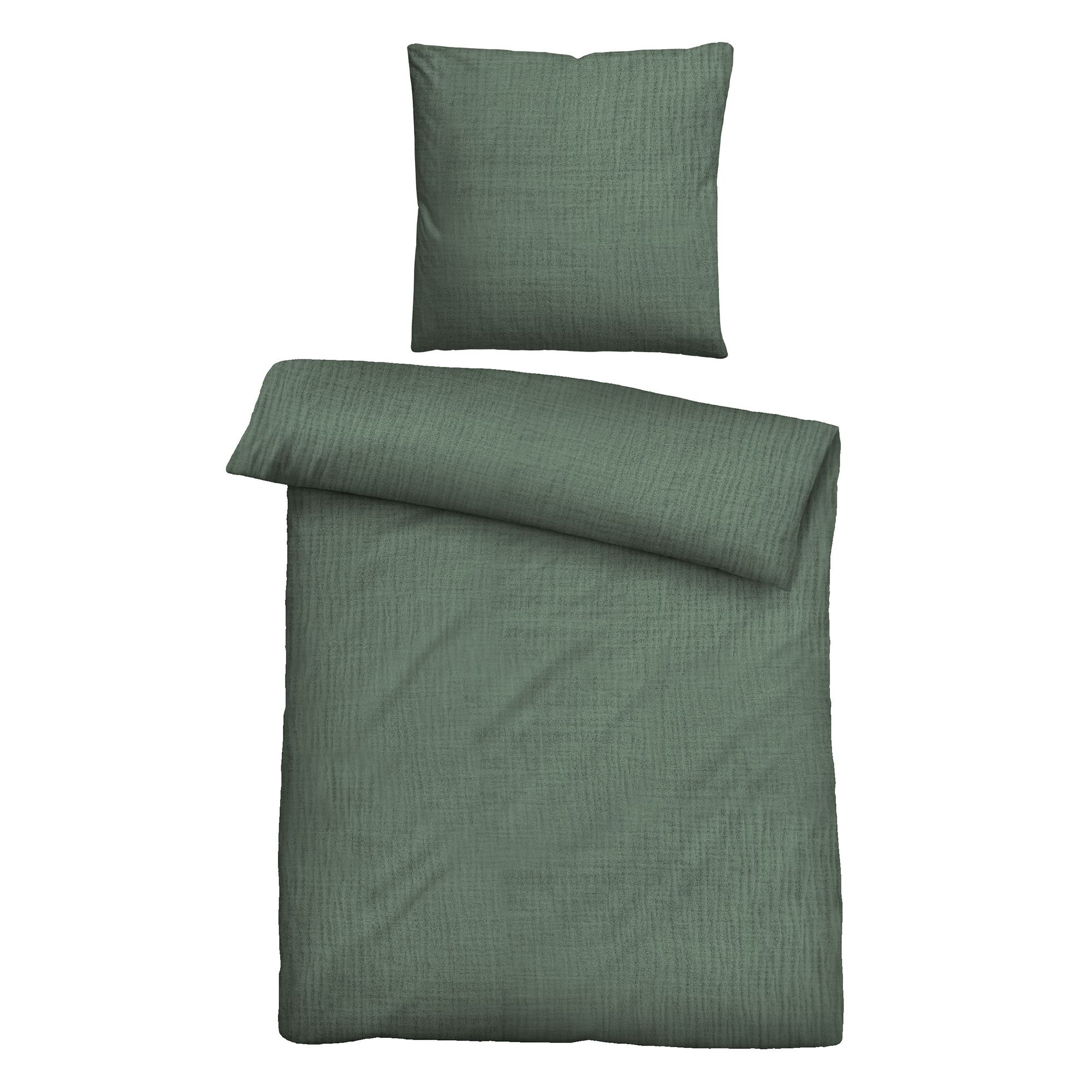 biberna® Bettwäsche Musselin uni 100% Baumwolle Einzelbett, 2tlg.